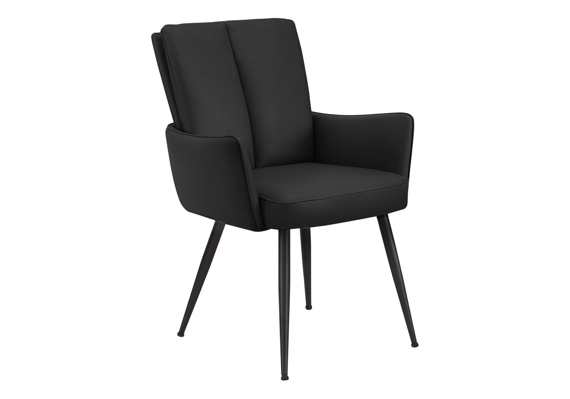 CHAISE - 2PCS / 36"H / SIMILI-CUIR NOIR / METAL NOIR – I 1146
