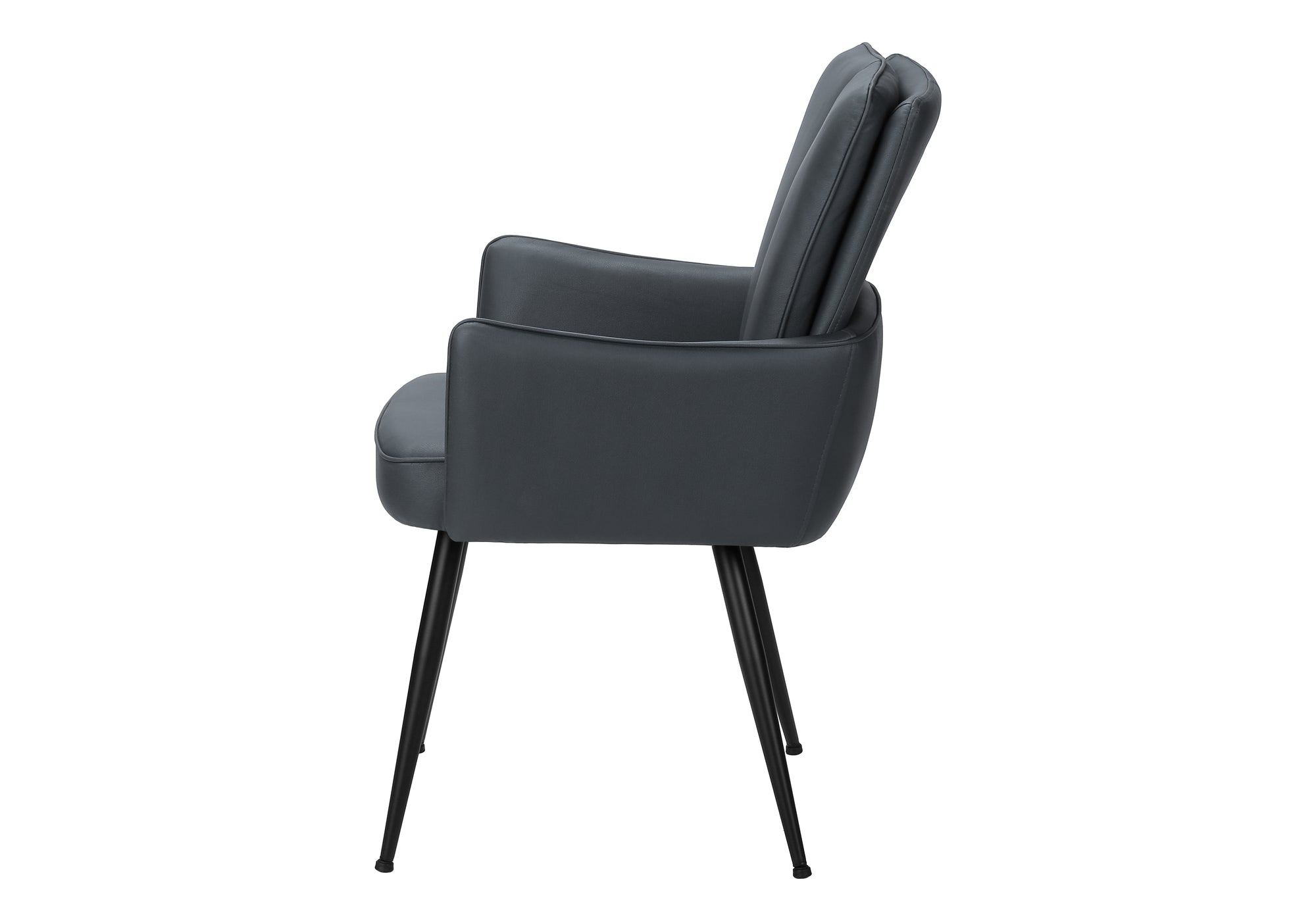 CHAISE - 2PCS / 36"H / SIMILI-CUIR BLEU FONCE / METAL NOIR – I 1148