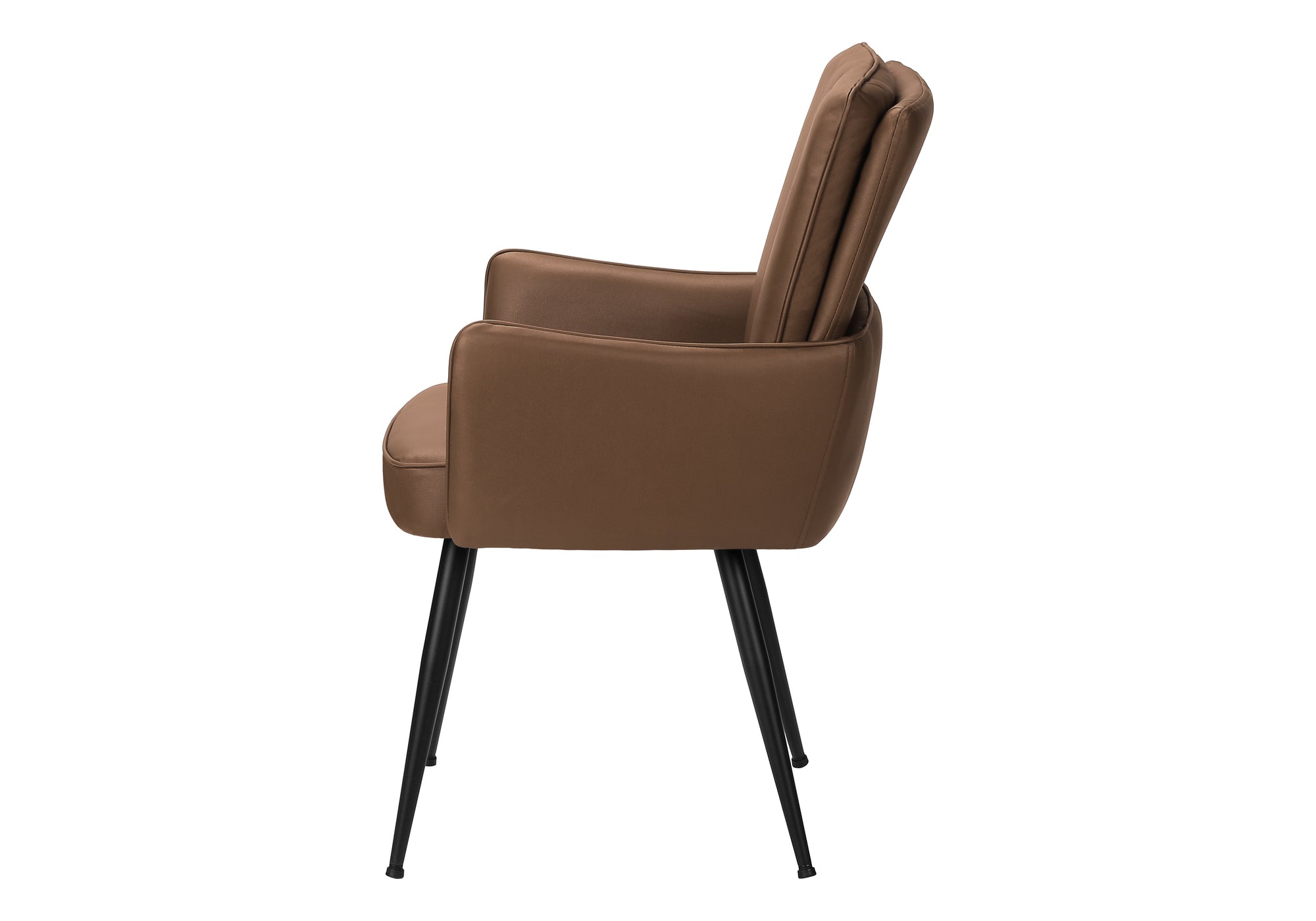 CHAISE - 2PCS / 36"H / SIMILI-CUIR BRUN PALE / METAL NOIR – I 1149