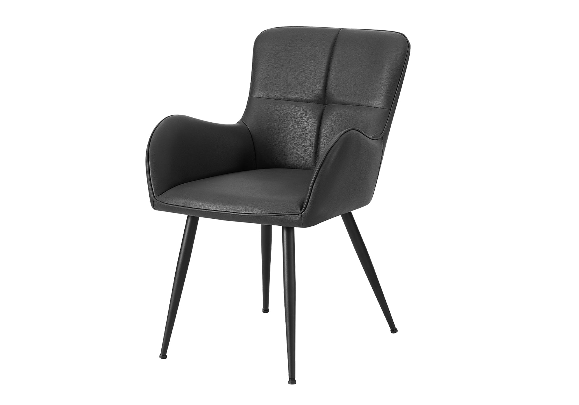 CHAISE - 2PCS / 33"H / SIMILI-CUIR NOIR / METAL NOIR – I 1157
