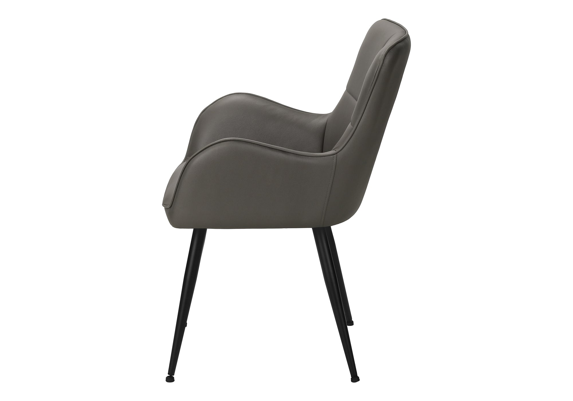 CHAISE - 2PCS / 33"H / SIMILI-CUIR GRIS / METAL NOIR – I 1158