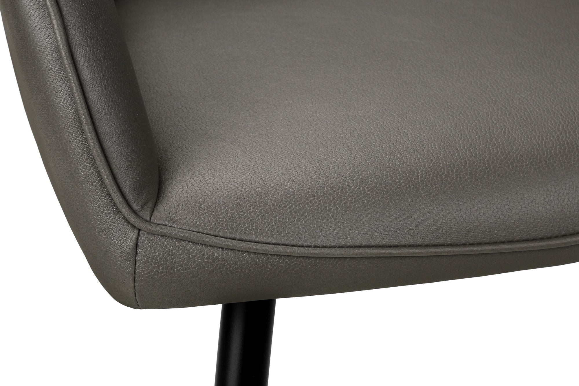 CHAISE - 2PCS / 33"H / SIMILI-CUIR GRIS / METAL NOIR – I 1158