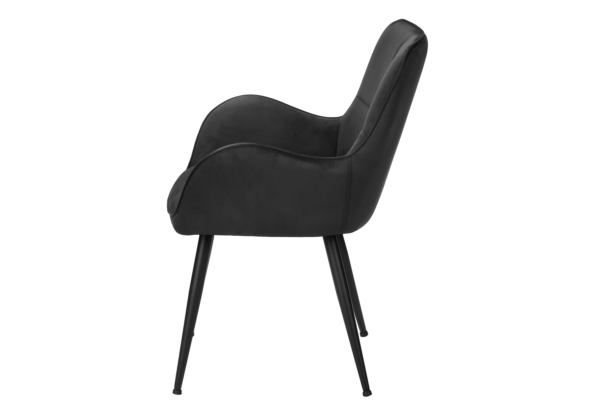 CHAISE - 2PCS / 33"H / SUEDE NOIR / METAL NOIR – I 1160