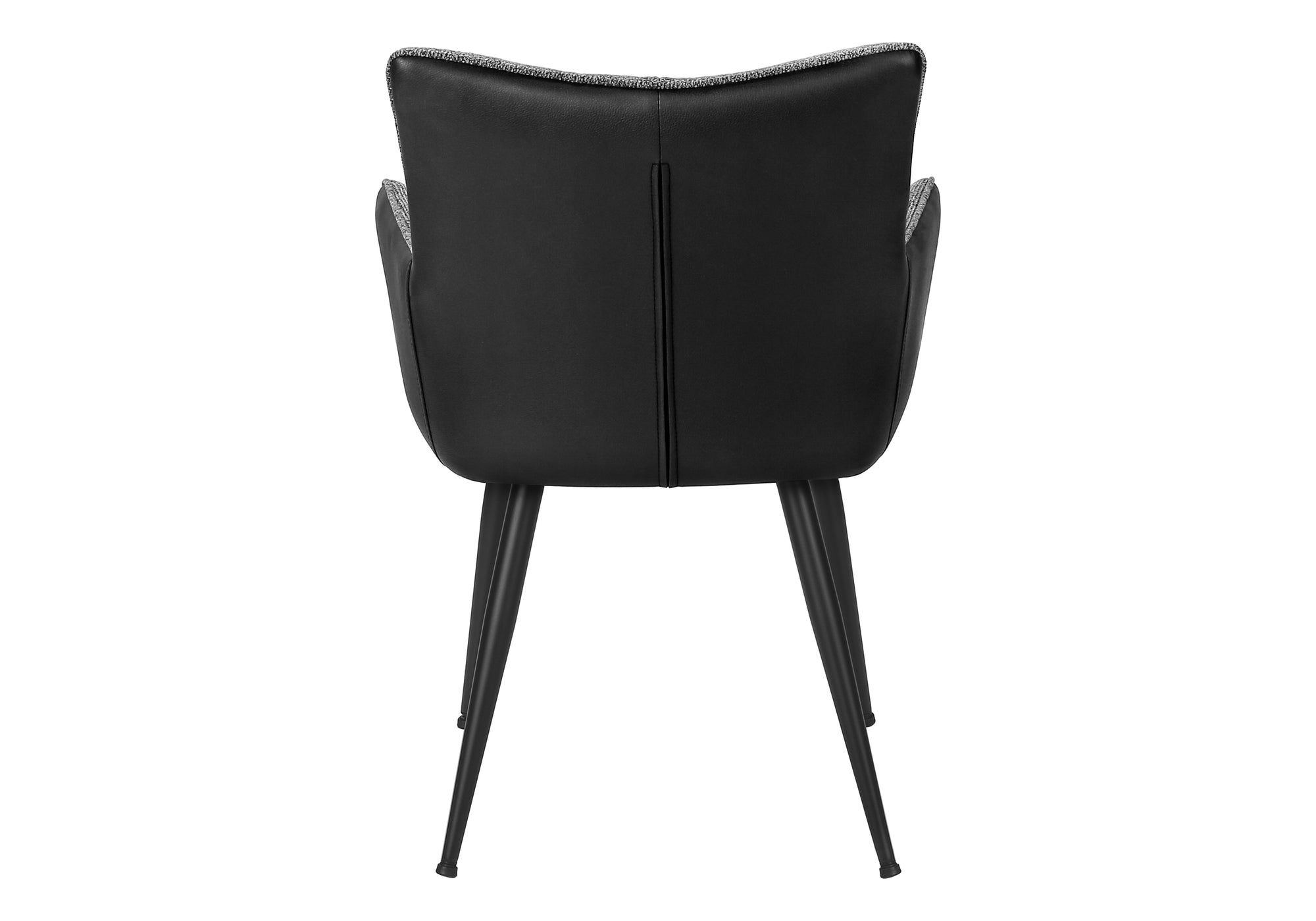 CHAISE - 2PCS / 34"H / SIMILI-CUIR NOIR / GRIS / METAL NOIR – I 1167