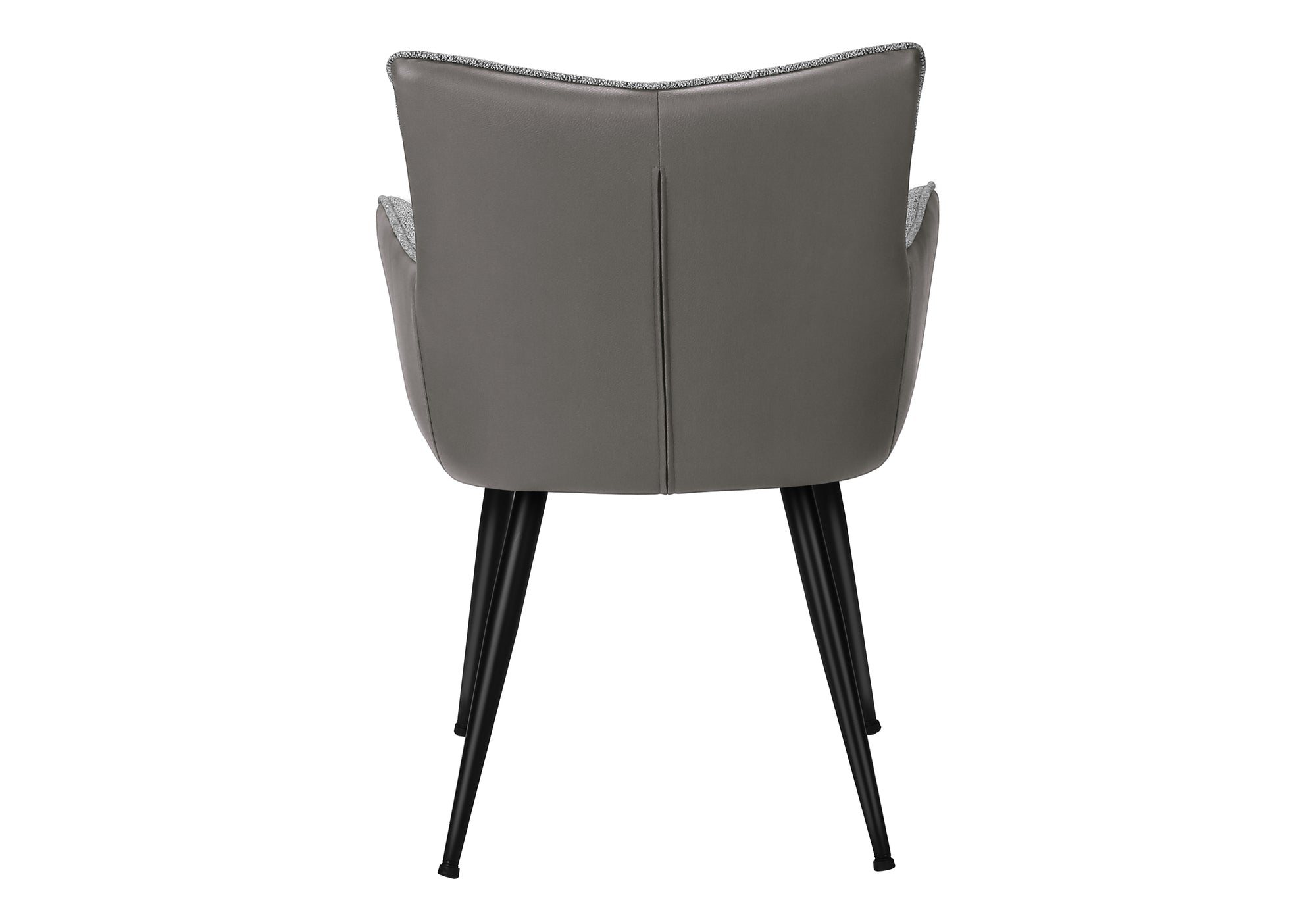 CHAISE - 2PCS / 34"H / SIMILI-CUIR GRIS / GRIS / METAL NOIR – I 1168