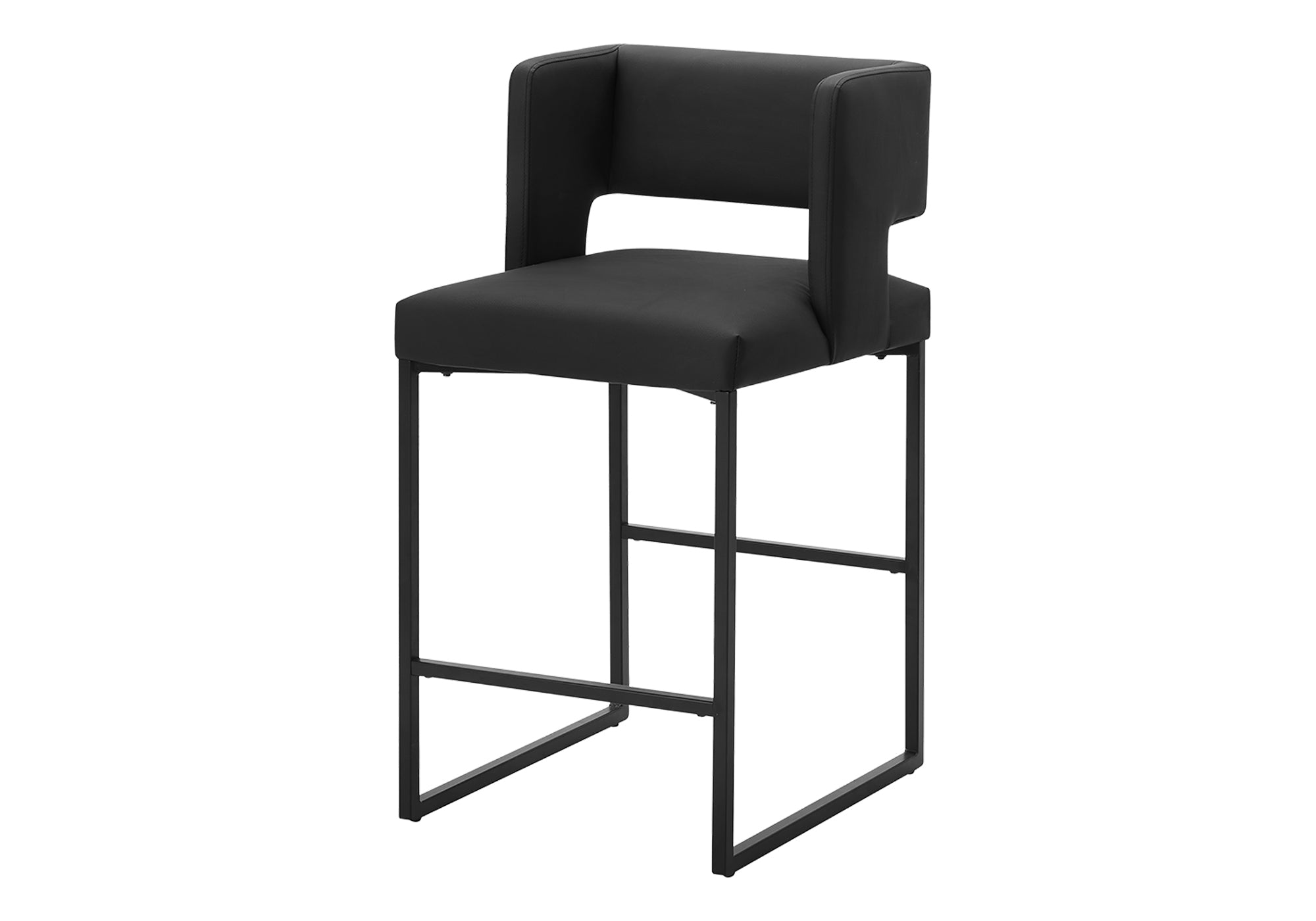 TABOURET DE BAR - 2PCS / 36"H / PU NOIR / HAUTEUR COMPTOIR – I 1248