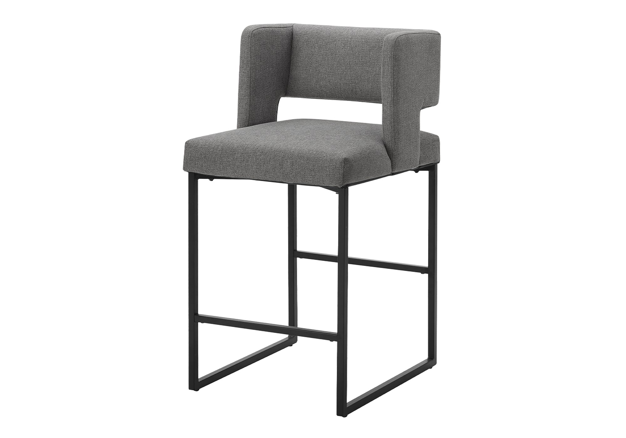 TABOURET DE BAR - 2PCS / 36"H / TISSU GRIS / METAL – I 1249