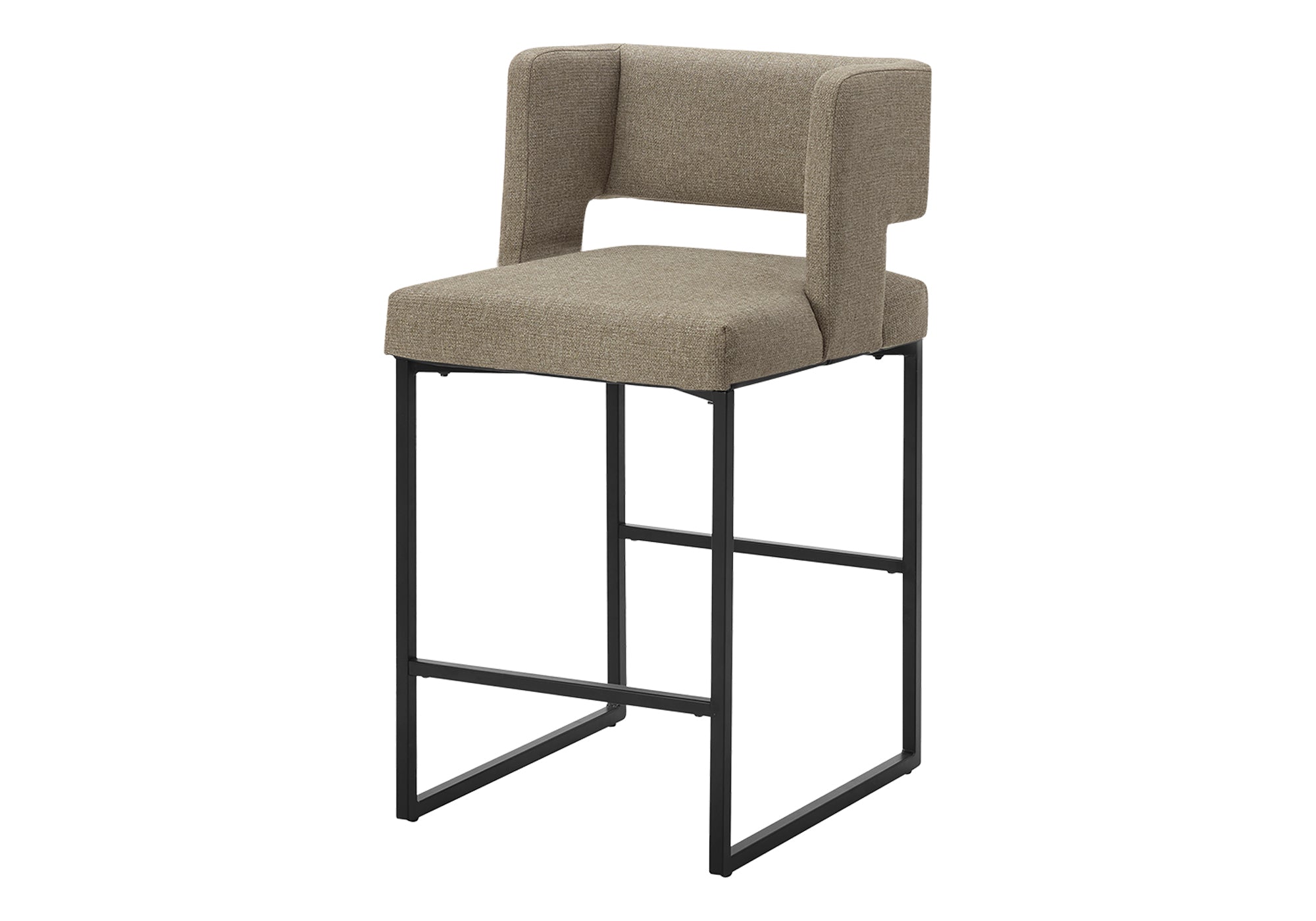 TABOURET DE BAR - 2PCS / 36"H / TISSU BRUN / METAL – I 1250