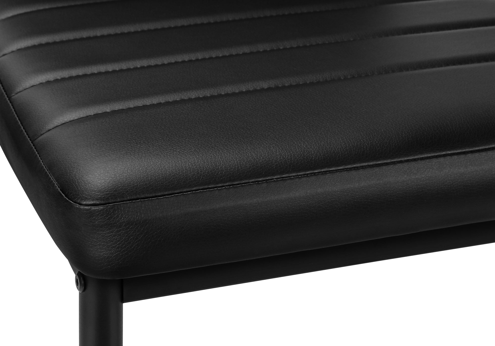CHAISE - 2PCS / 39"H / SIMILI-CUIR NOIR / METAL – I 1270