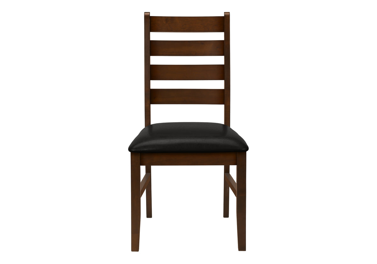 CHAISE - 2PCS - 37"H / BRUN / SIMILI-CUIR BRUN FONCE – I 1372
