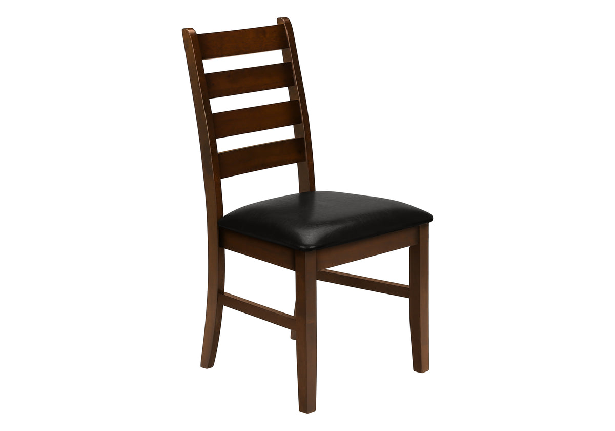 CHAISE - 2PCS - 37"H / BRUN / SIMILI-CUIR BRUN FONCE – I 1372