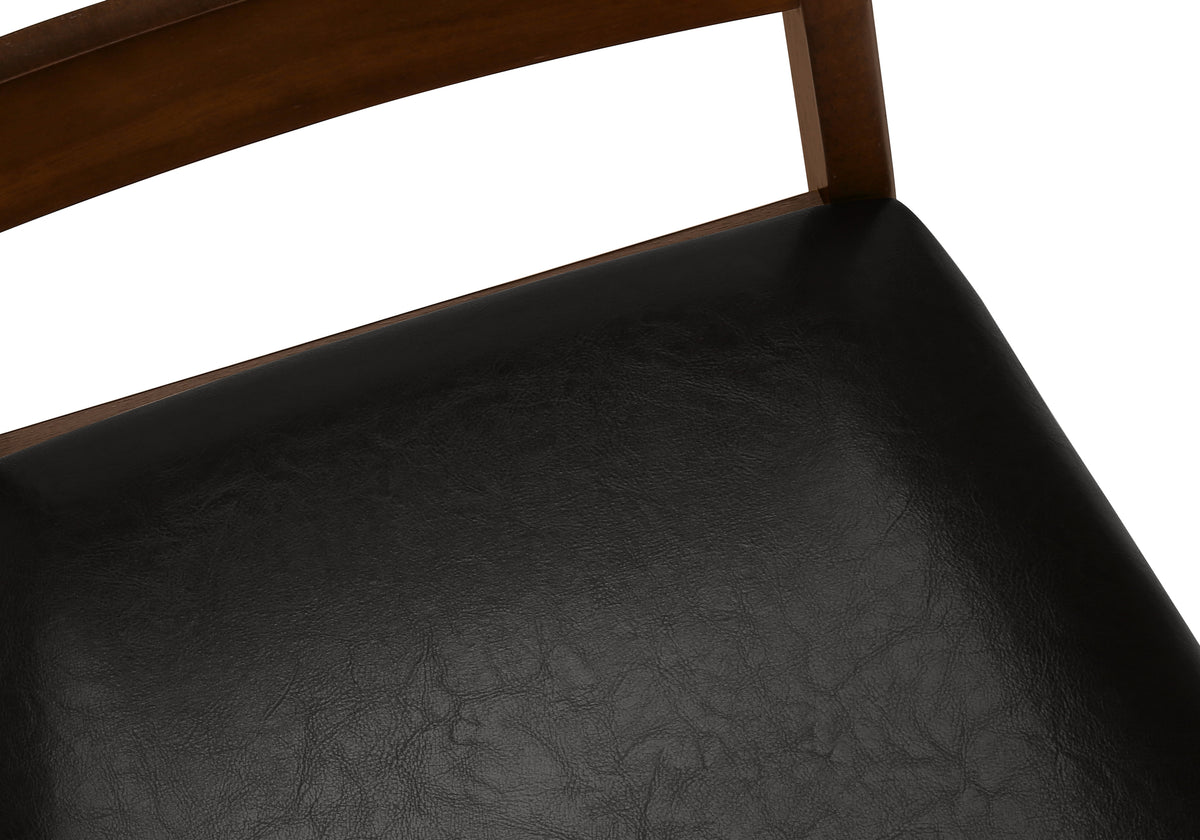 CHAISE - 2PCS - 37"H / BRUN / SIMILI-CUIR BRUN FONCE – I 1372