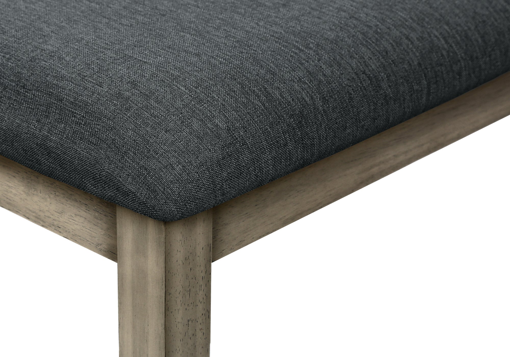 BANC - 46"L / GRIS ANTIQUE / SIEGE TISSU NOIR – I 1383