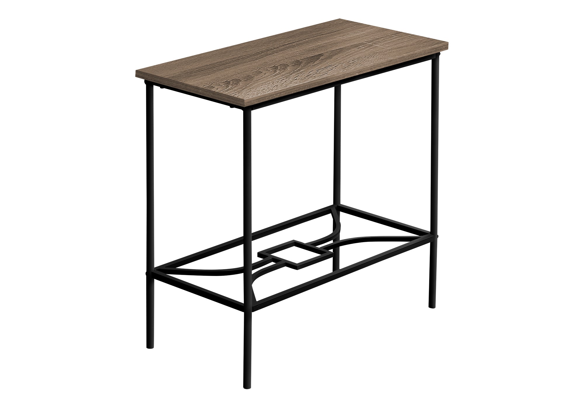 TABLE DE CHEVET - 22"H / TAUPE FONCE / METAL NOIR – I 2075.