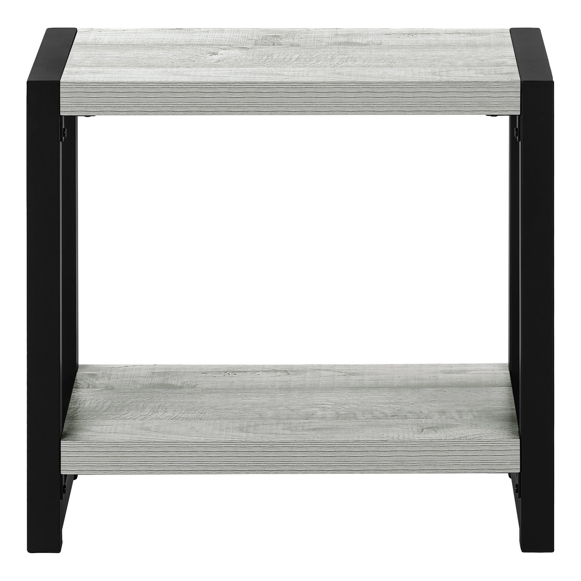 TABLE DE CHEVET - 22"H / GRIS / METAL NOIR – I 2082.