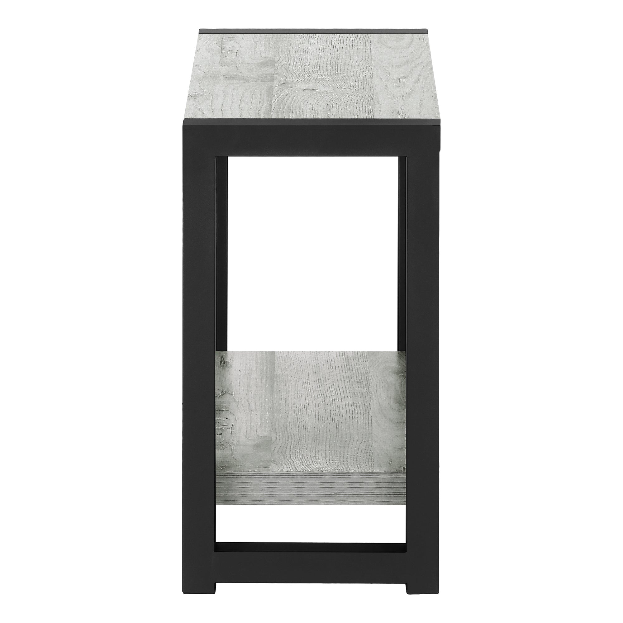 TABLE DE CHEVET - 22"H / GRIS / METAL NOIR – I 2082.