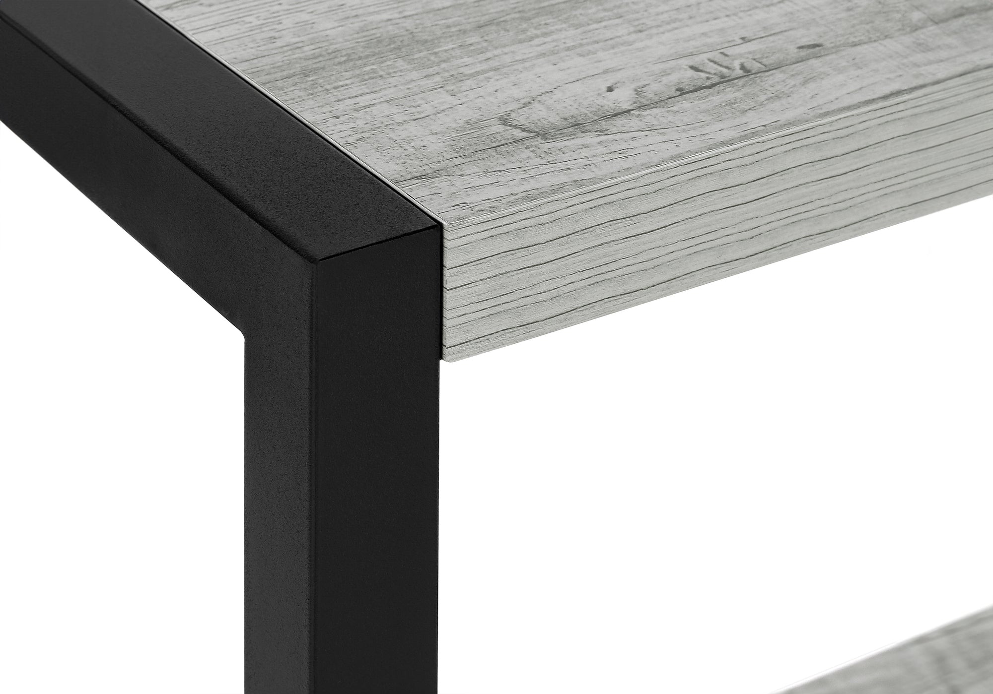 TABLE DE CHEVET - 22"H / GRIS / METAL NOIR – I 2082.