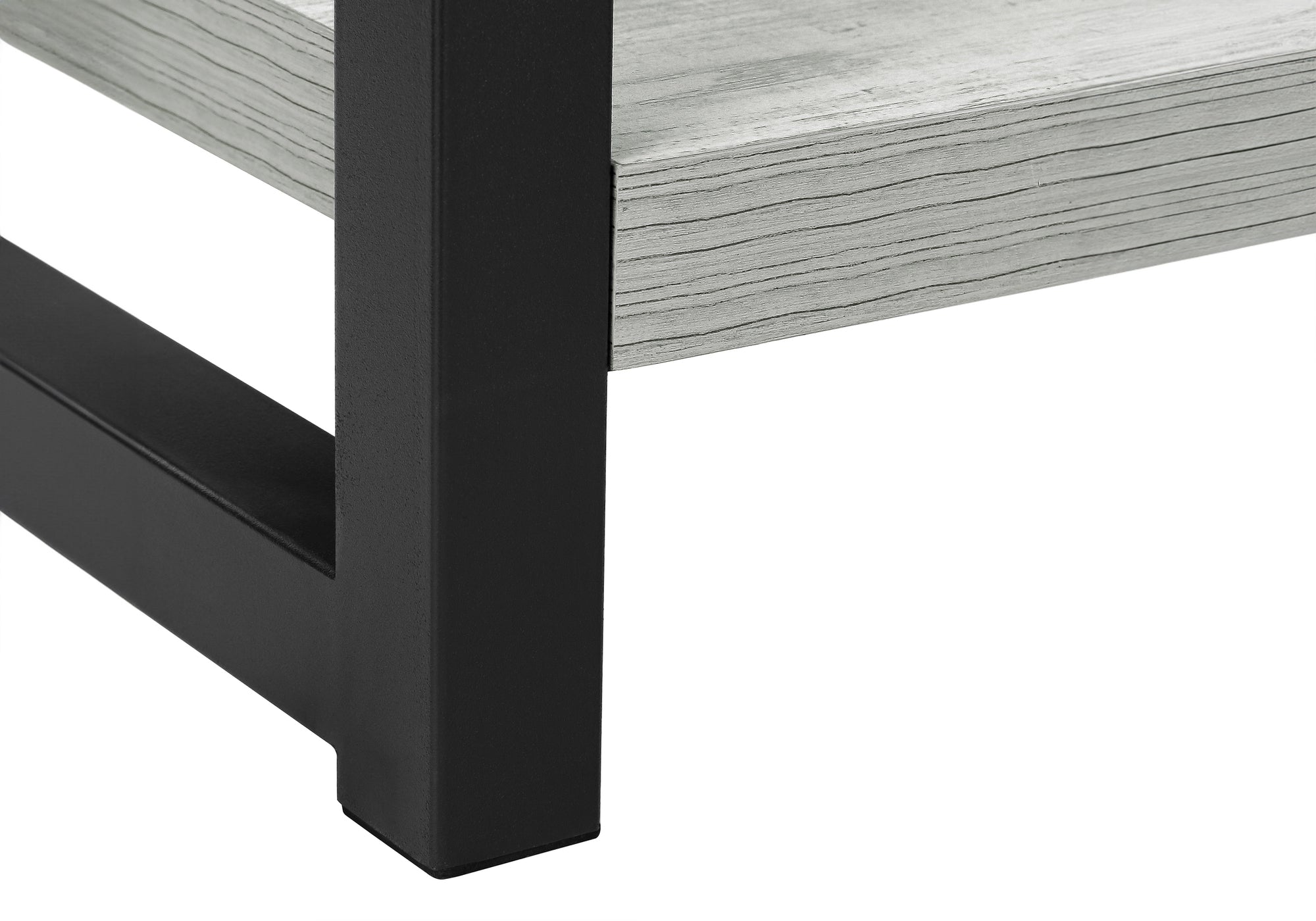 TABLE DE CHEVET - 22"H / GRIS / METAL NOIR – I 2082.