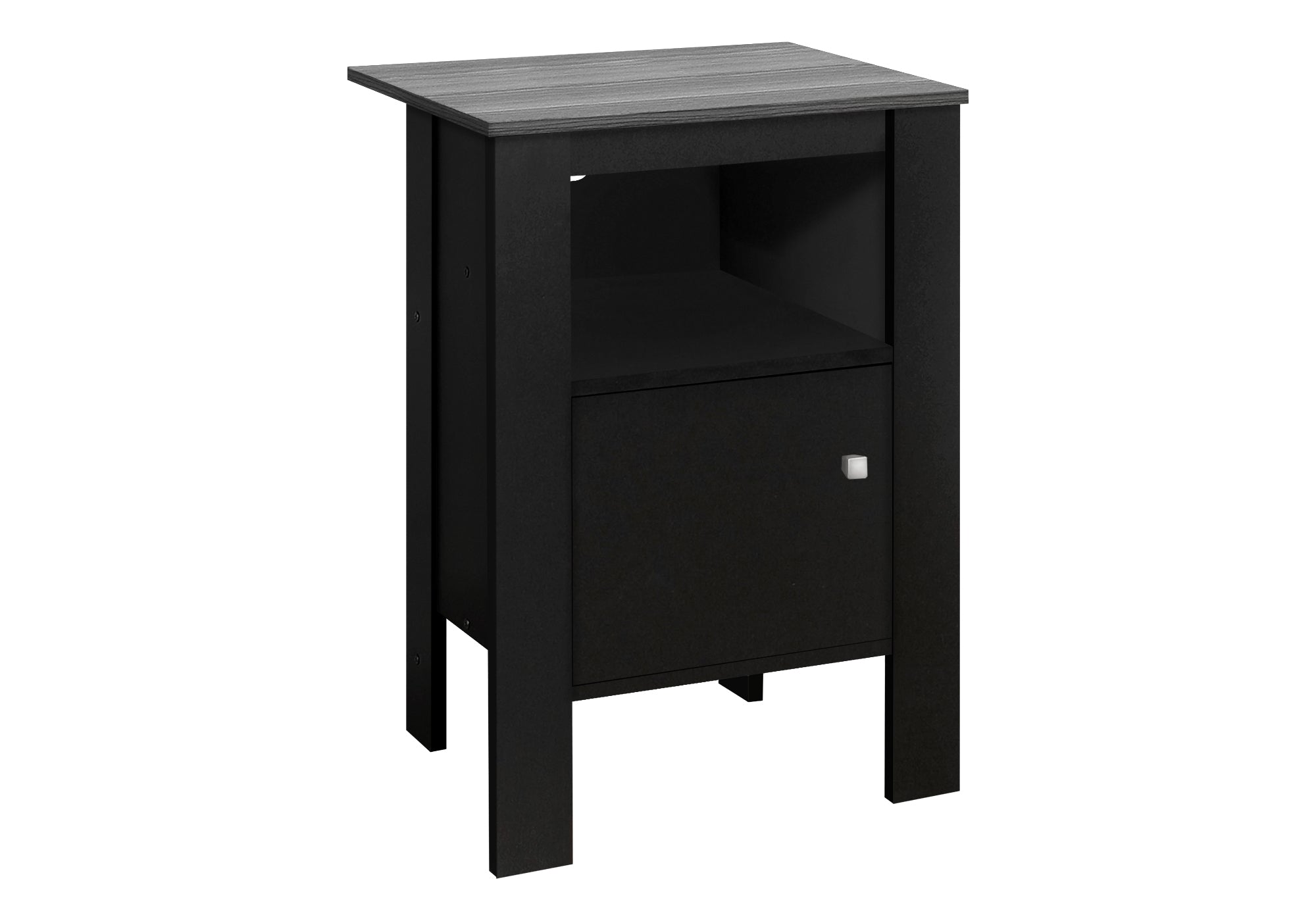 TABLE DE CHEVET - TABLE DE CHEVET NOIR / DESSUS GRIS – I 2134.