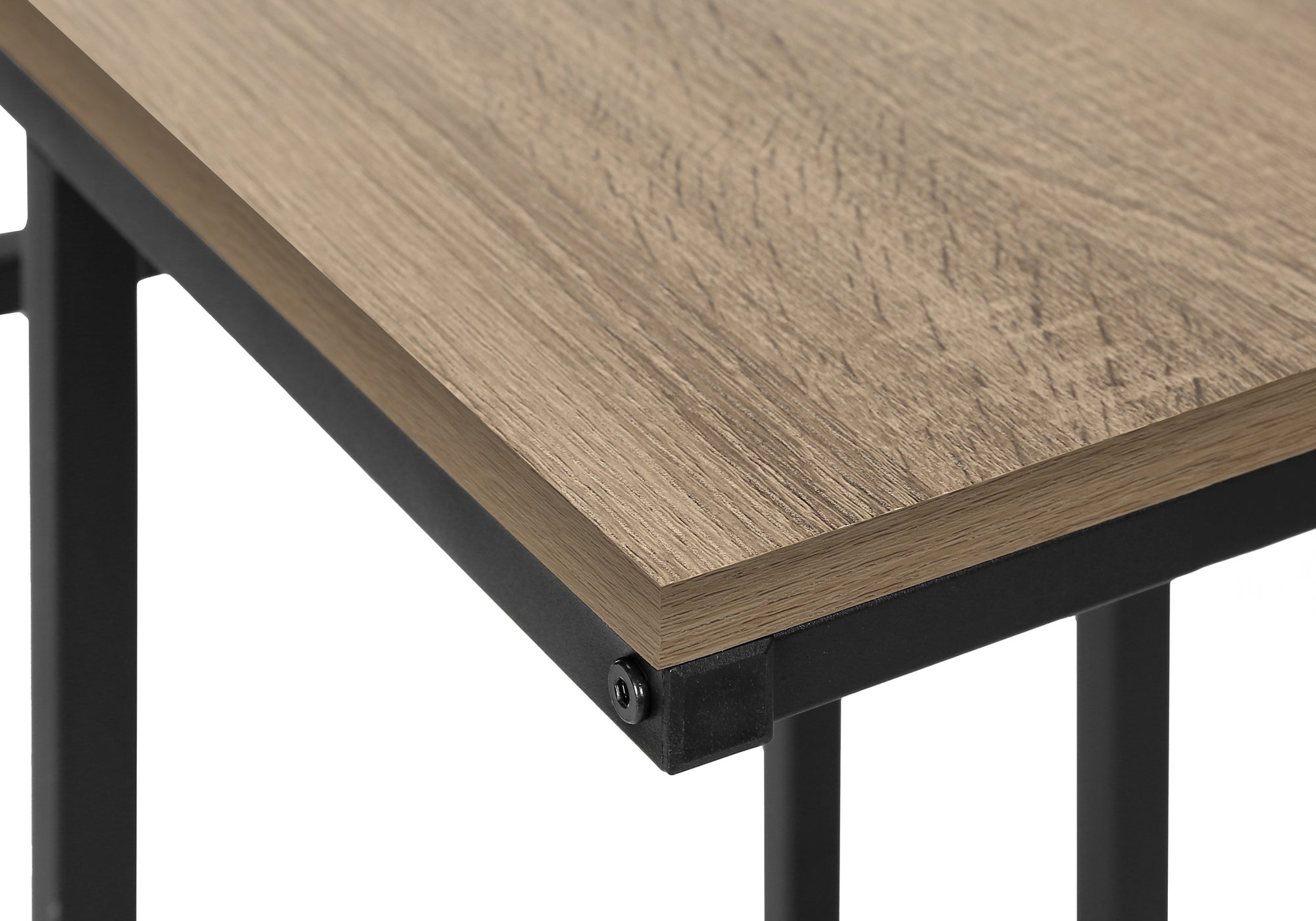 TABLE DE CHEVET - 24"H / TAUPE FONCE / METAL NOIR – I 2172.