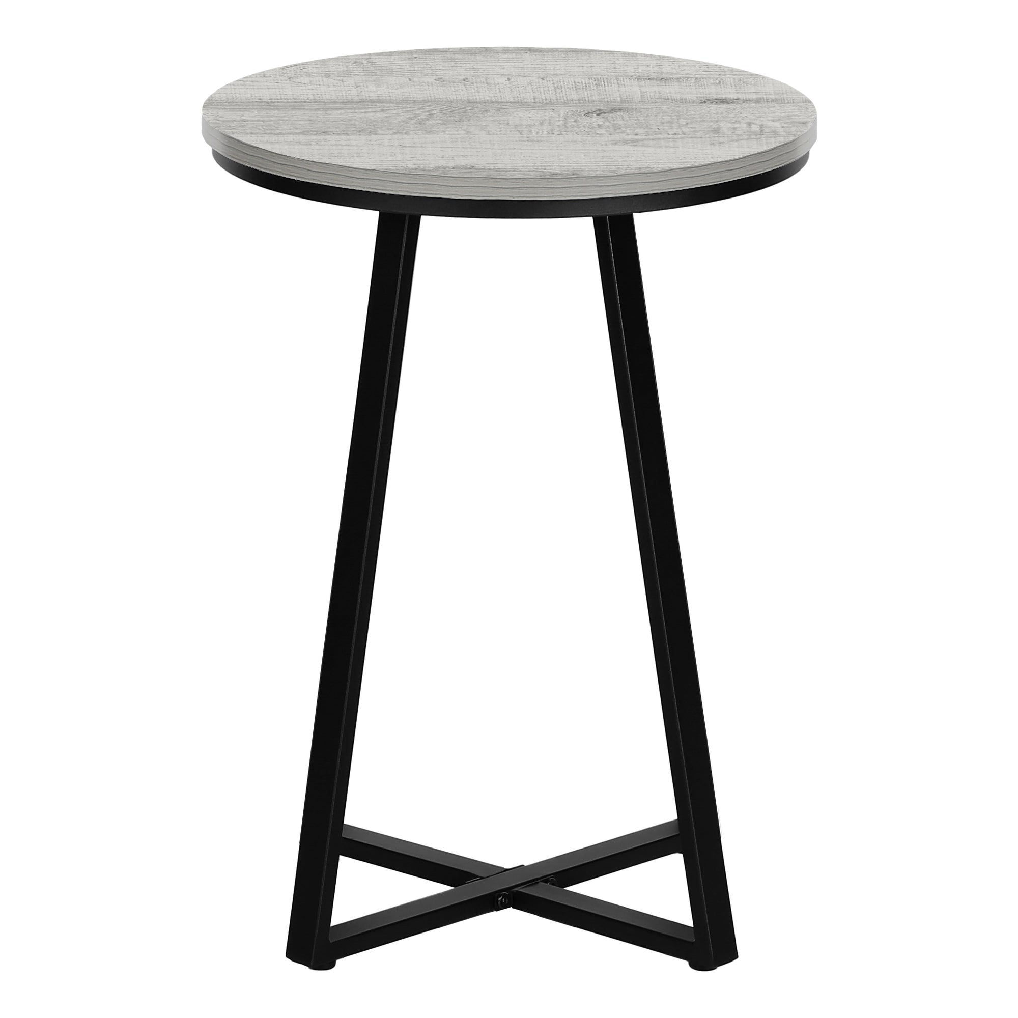 TABLE DE CHEVET - 22"H / GRIS / METAL NOIR – I 2176.