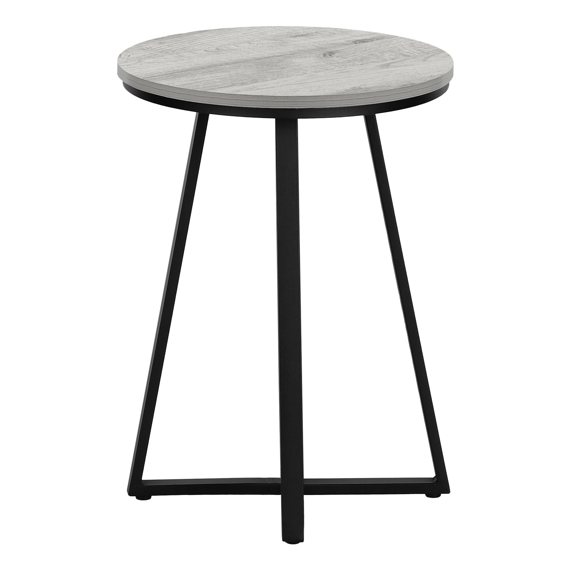 TABLE DE CHEVET - 22"H / GRIS / METAL NOIR – I 2176.