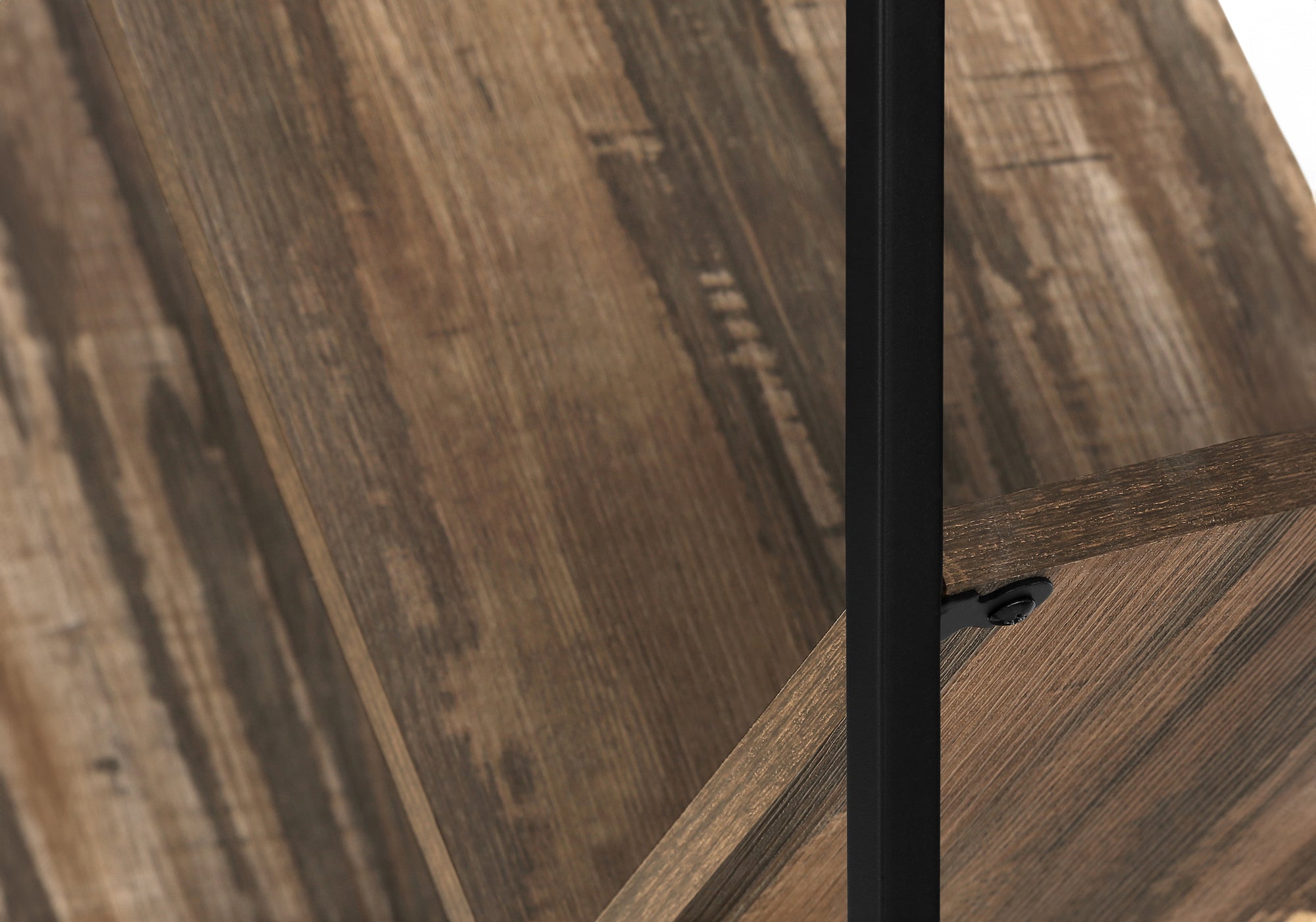 ETAGERE - 60"H / FAUX BOIS BRUN / METAL NOIR – I 2202.