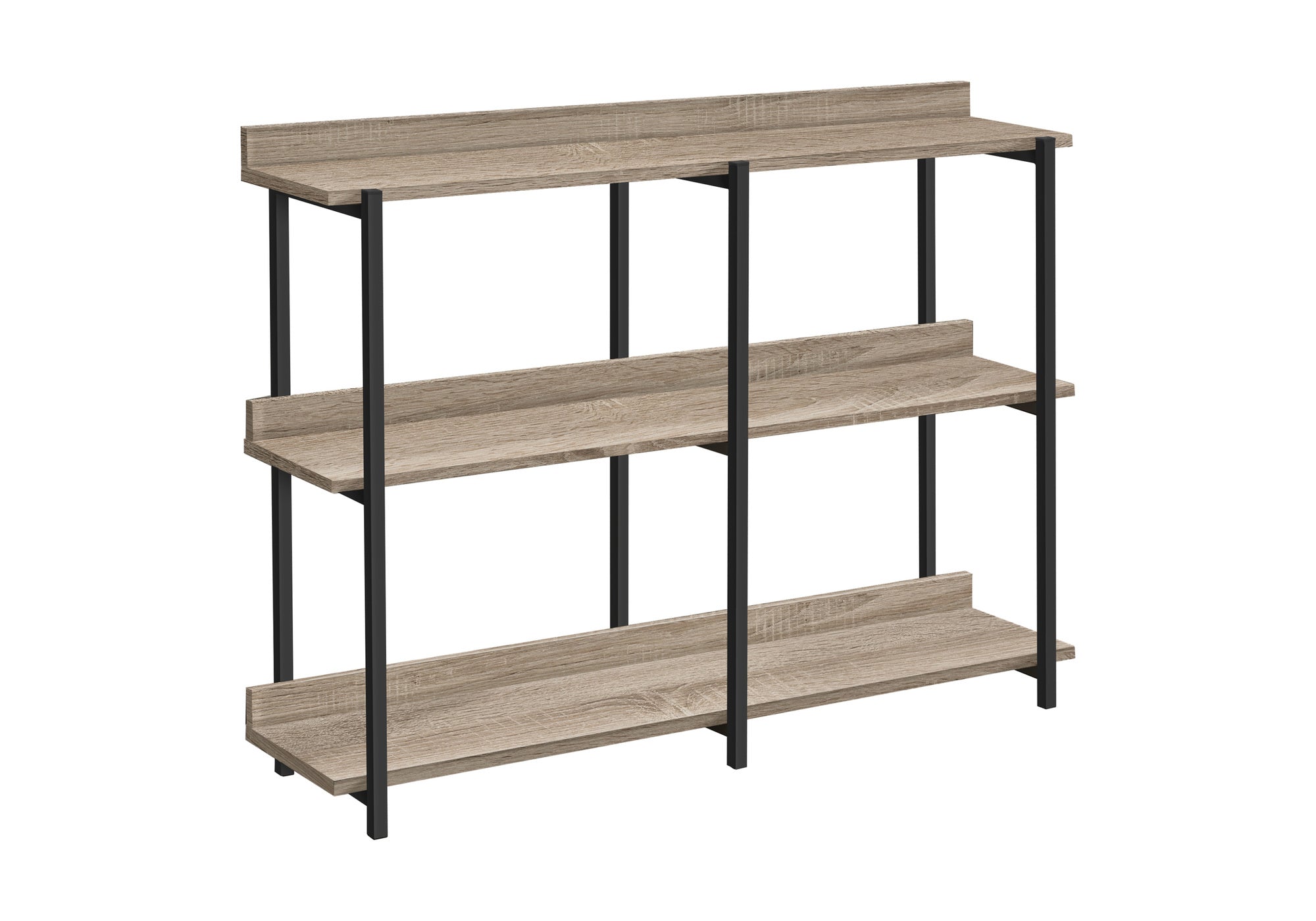 TABLE D'APPOINT - 48"L / CONSOLE TAUPE FONCE / METAL NOIR – I 2218.