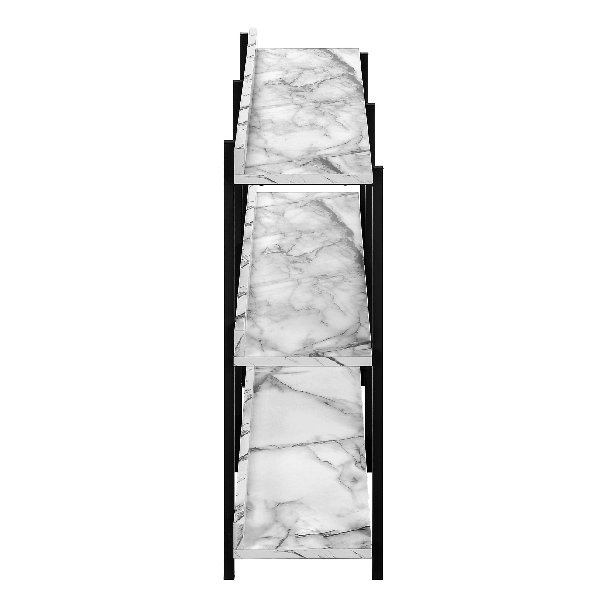 TABLE D'APPOINT - 48"L / CONSOLE MARBRE BLANC/ METAL NOIR – I 2221.