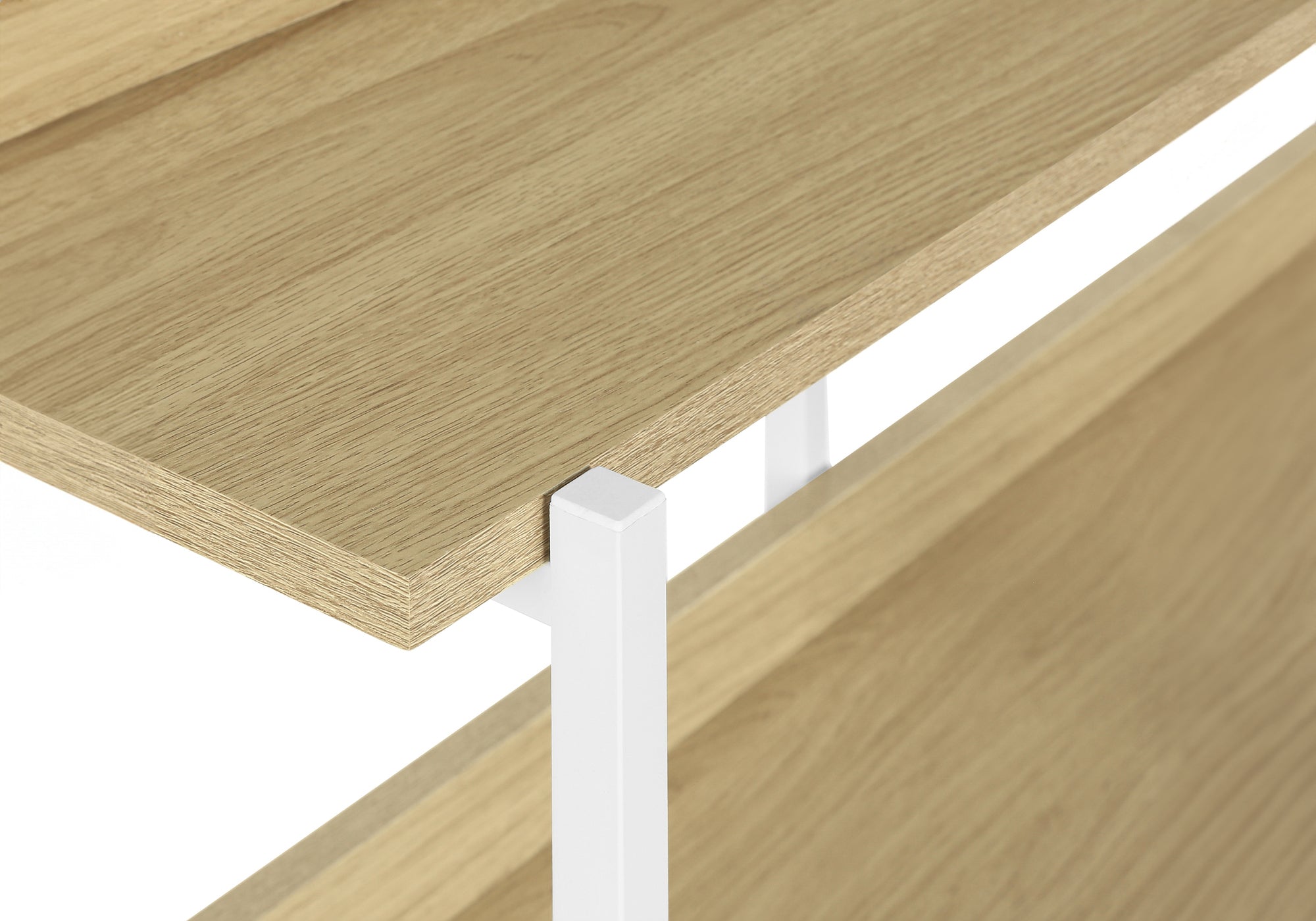TABLE D'APPOINT - 48"L / CONSOLE NATUREL / METAL BLANC – I 2222.