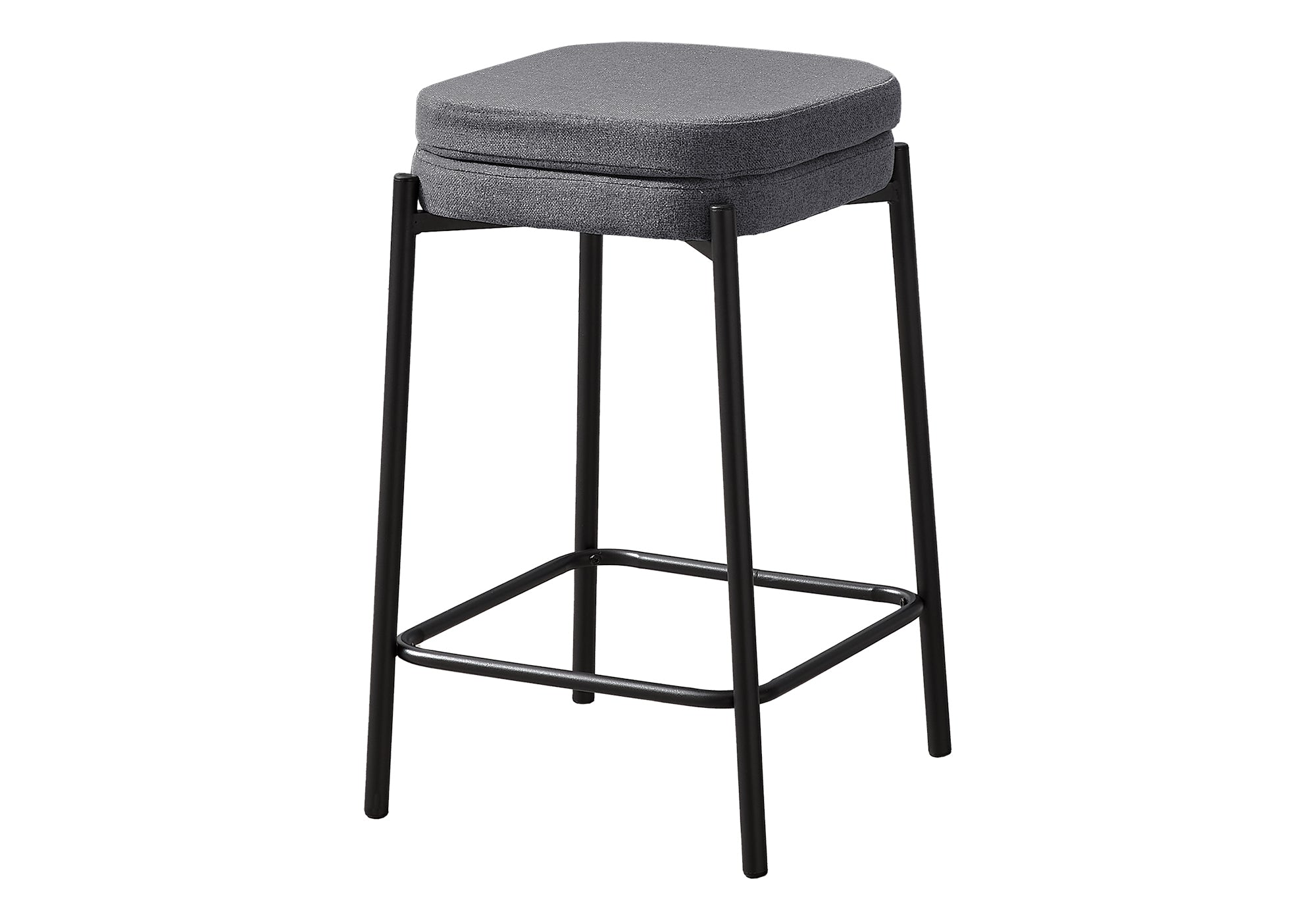 TABOURET DE BAR - 2PCS / GRIS / NOIR HAUTEUR COMPTOIR – I 2226