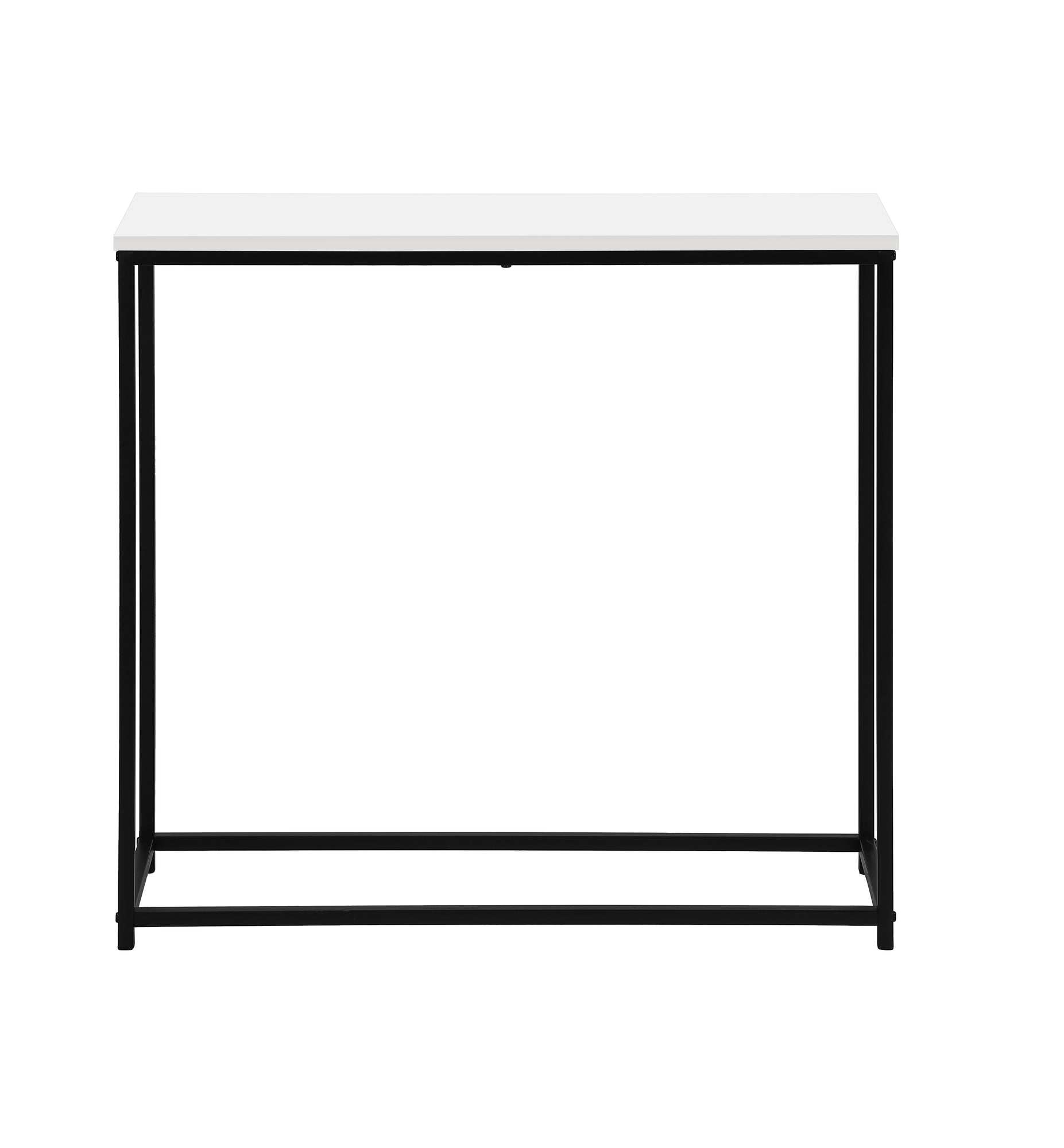 TABLE D'APPOINT - 32"L / CONSOLE BLANC / METAL NOIR – I 2252.