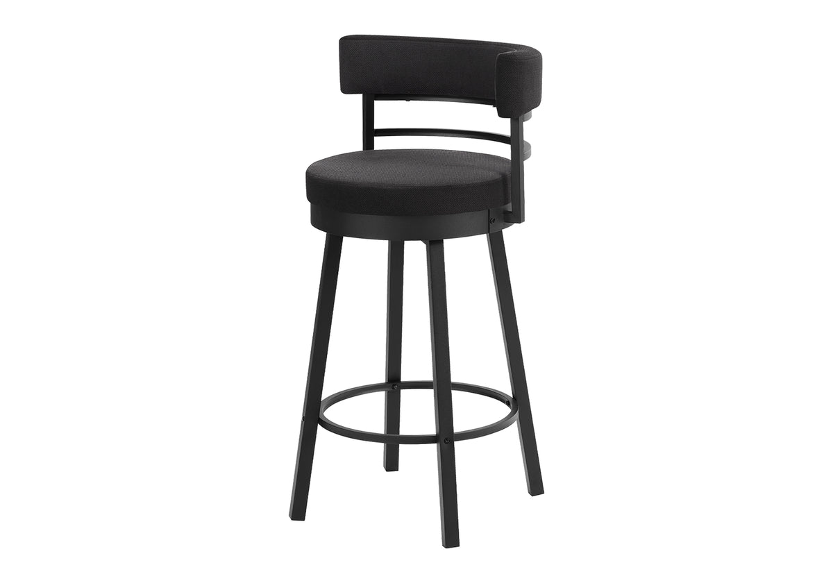 TABOURET DE BAR - 2PCS / 34"H COMPTOIR / PIVOTANT / TISSU NOIR – I 2285
