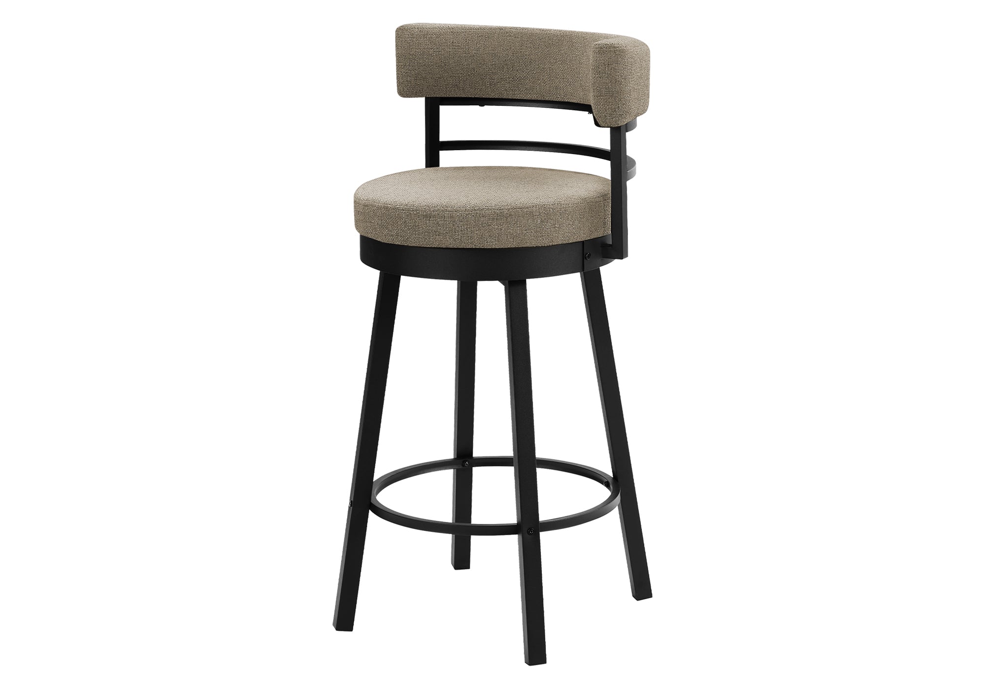 TABOURET DE BAR - 2PCS / 39"H BAR / PIVOTANT / TISSU BEIGE – I 2304