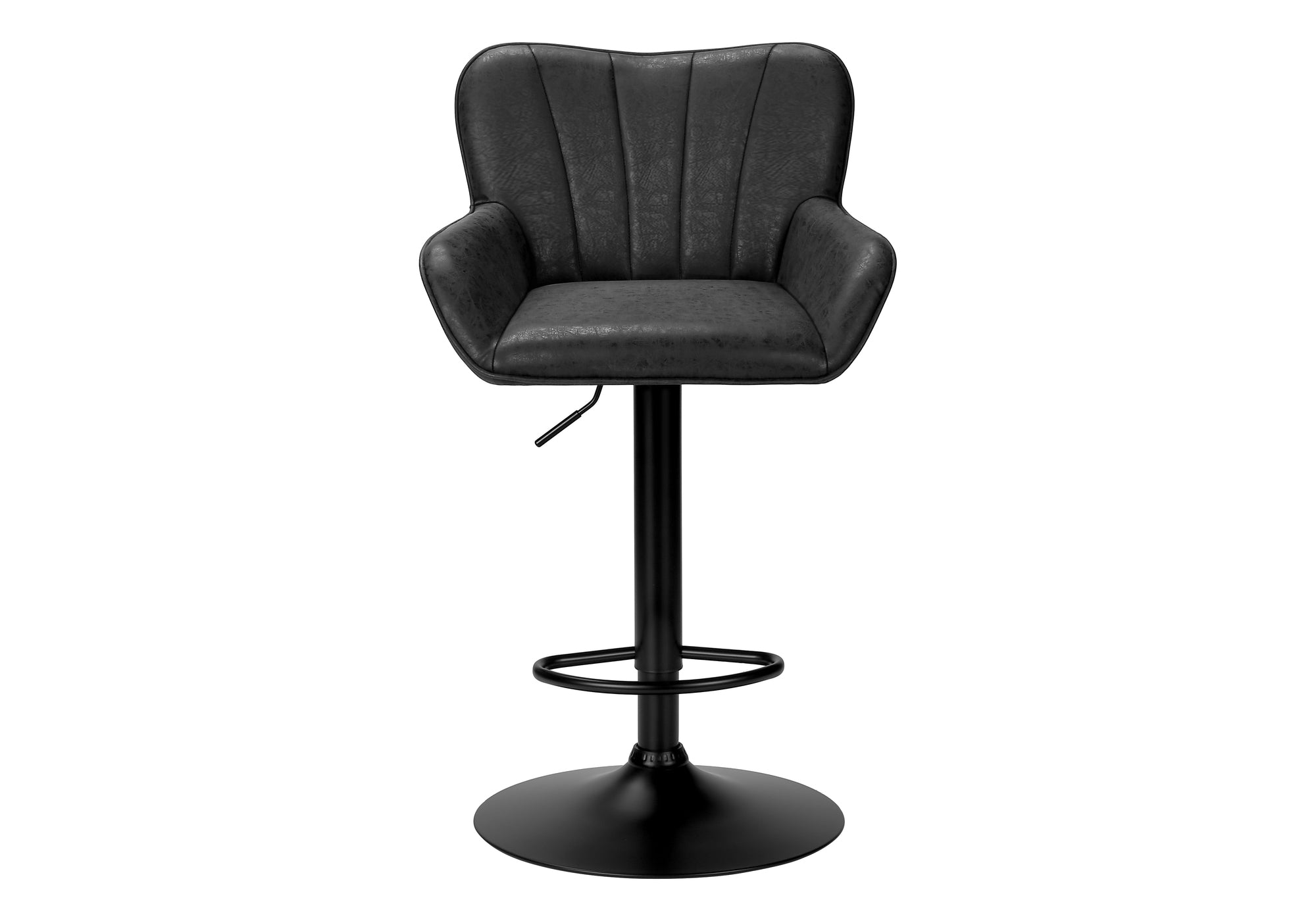 TABOURET DE BAR - 2PCS / PU NOIR / NOIR HAUTEUR REGLABLE – I 2328