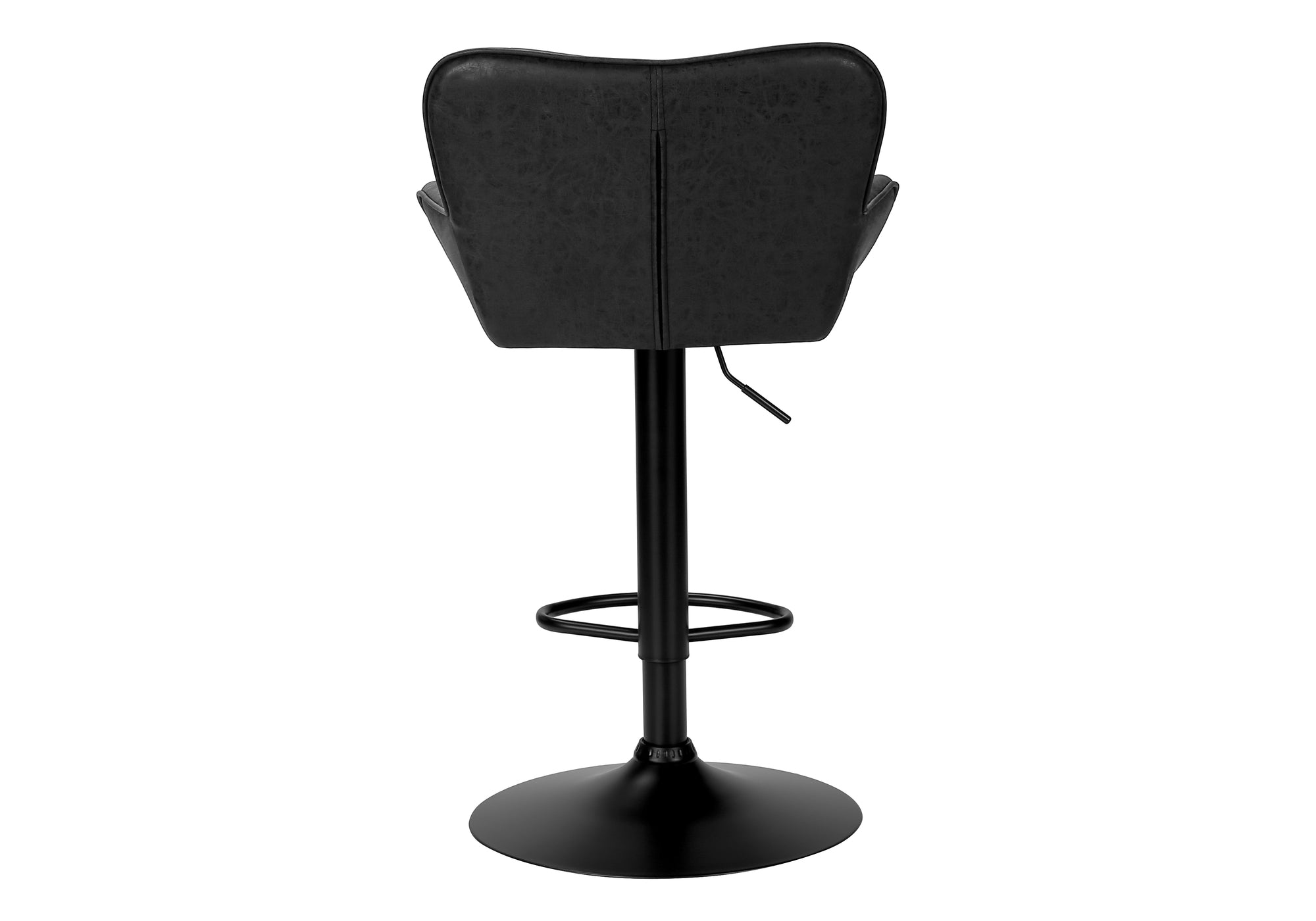 TABOURET DE BAR - 2PCS / PU NOIR / NOIR HAUTEUR REGLABLE – I 2328