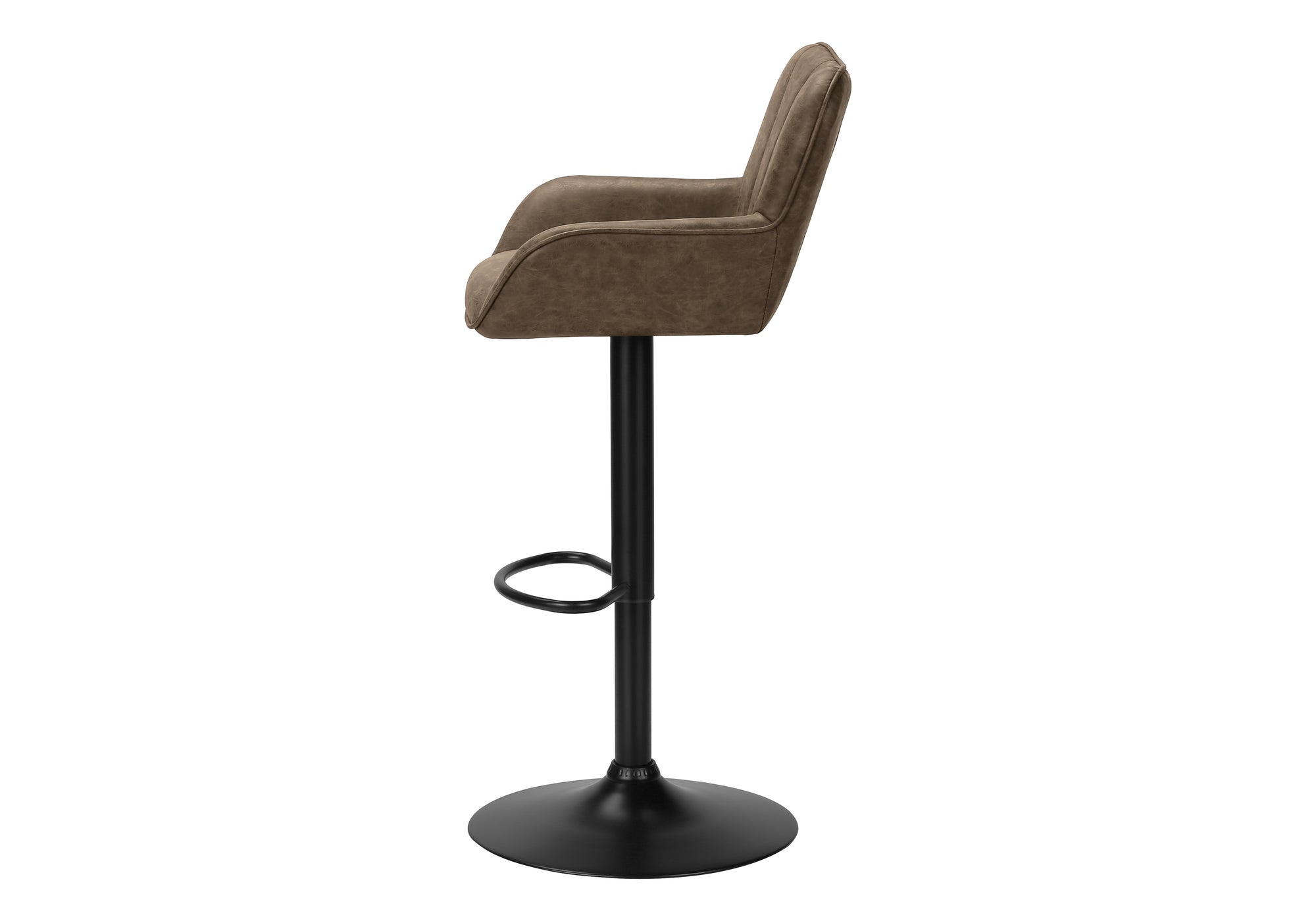 TABOURET DE BAR - 2PCS / PU BRUN / NOIR HAUTEUR REGLABLE – I 2329