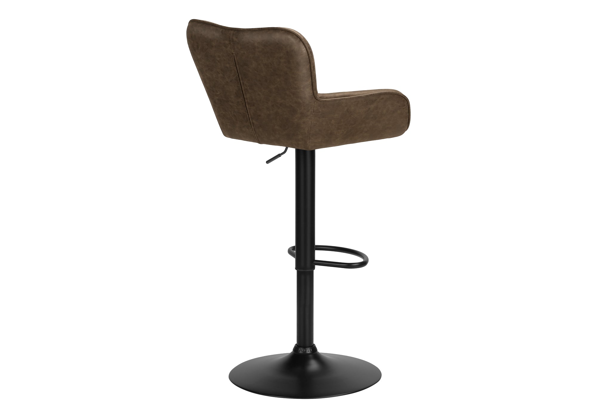 TABOURET DE BAR - 2PCS / PU BRUN / NOIR HAUTEUR REGLABLE – I 2329