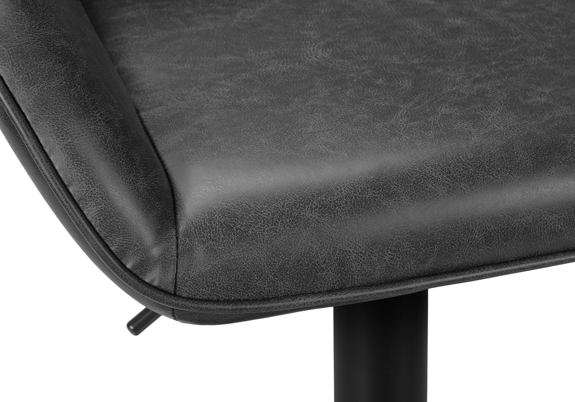 TABOURET DE BAR - 2PCS / PU GRIS / NOIR HAUTEUR REGLABLE – I 2330