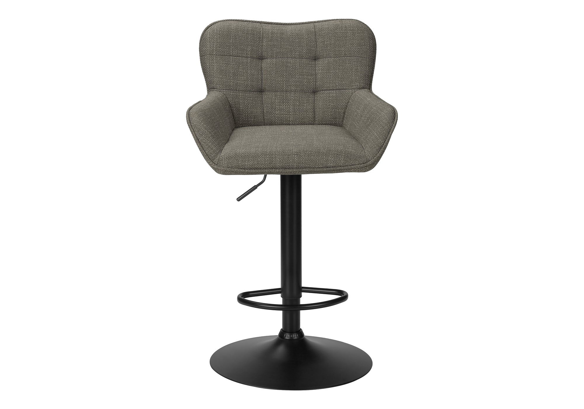 TABOURET DE BAR - 2PCS / TISSU TAUPE / NOIR HAUTEUR REGLABLE – I 2331
