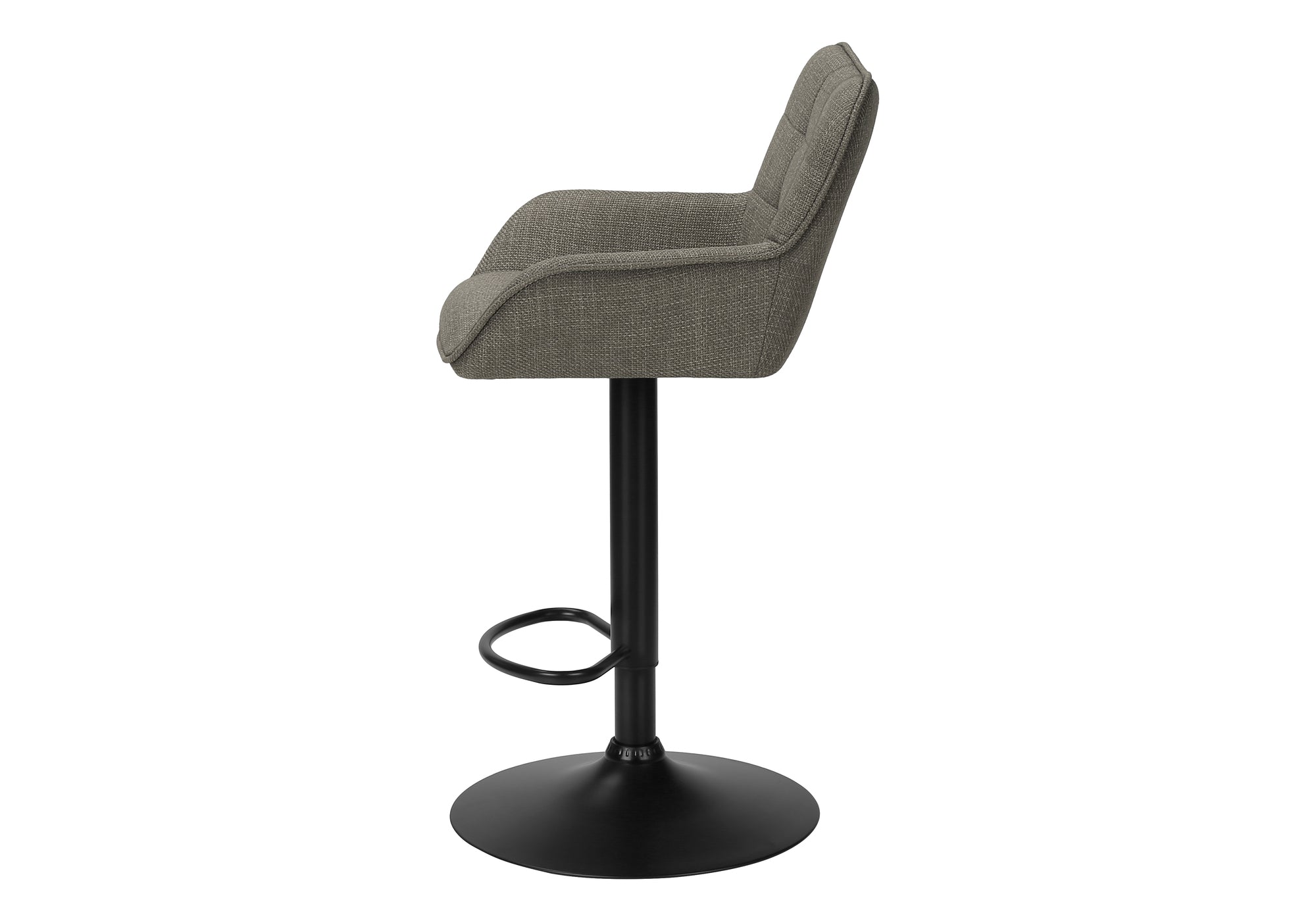 TABOURET DE BAR - 2PCS / TISSU TAUPE / NOIR HAUTEUR REGLABLE – I 2331