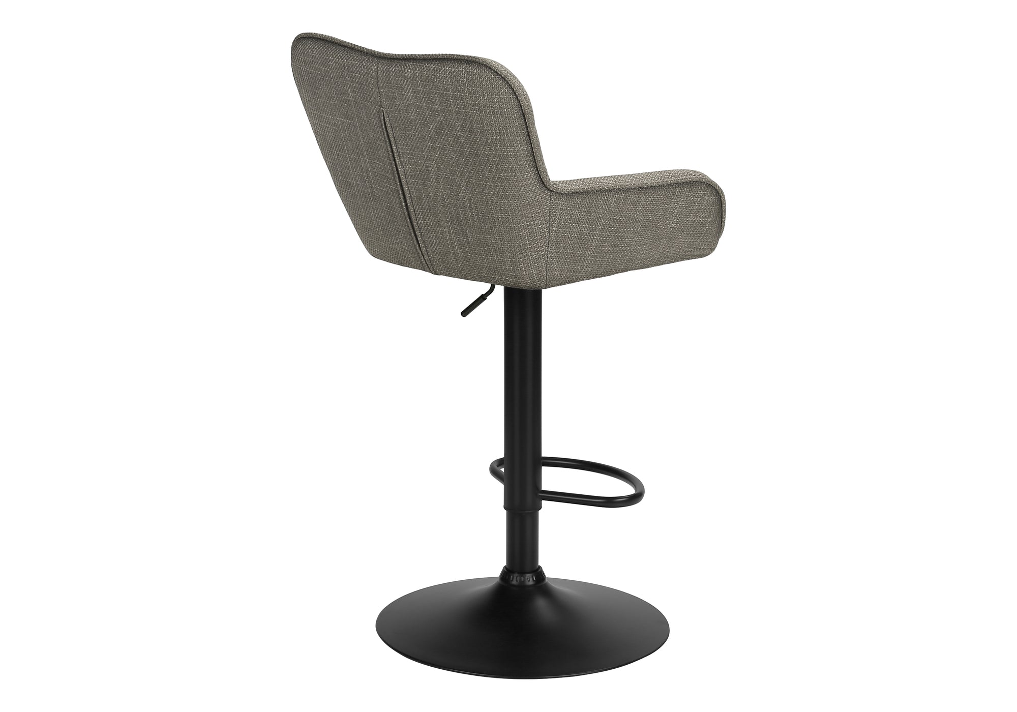 TABOURET DE BAR - 2PCS / TISSU TAUPE / NOIR HAUTEUR REGLABLE – I 2331