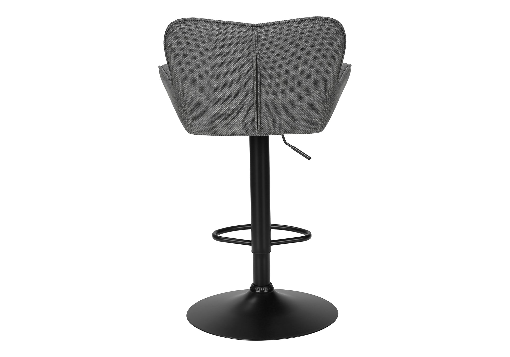 TABOURET DE BAR - 2PCS / TISSU GRIS / NOIR HAUTEUR REGLABLE – I 2333