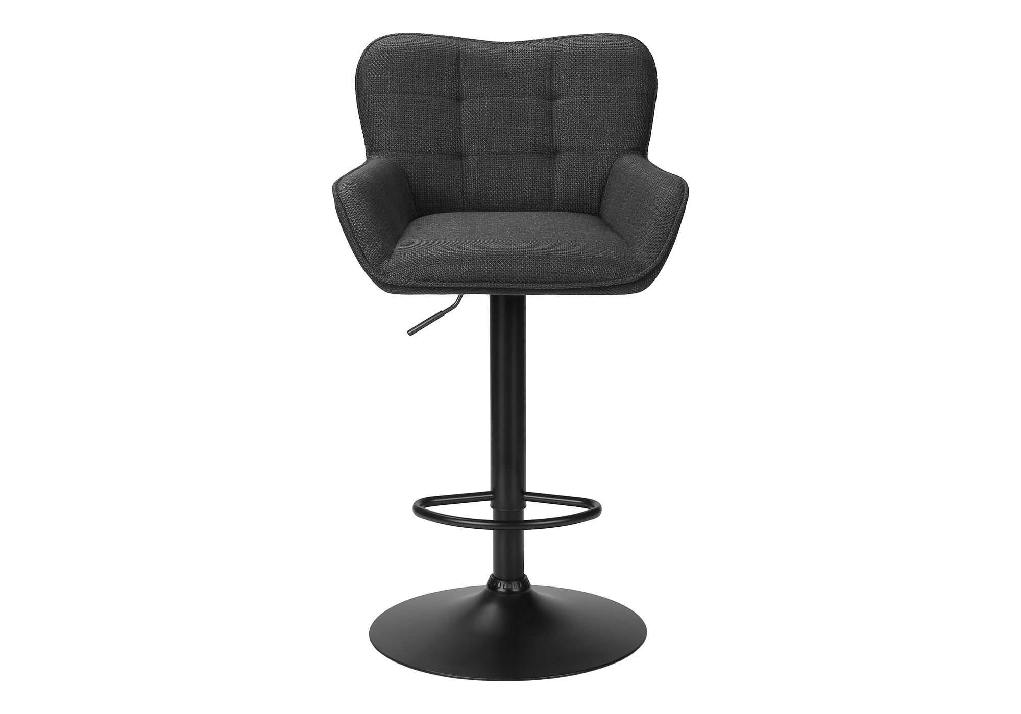 TABOURET DE BAR - 2PCS / TISSU NOIR / NOIR HAUTEUR REGLABLE – I 2334