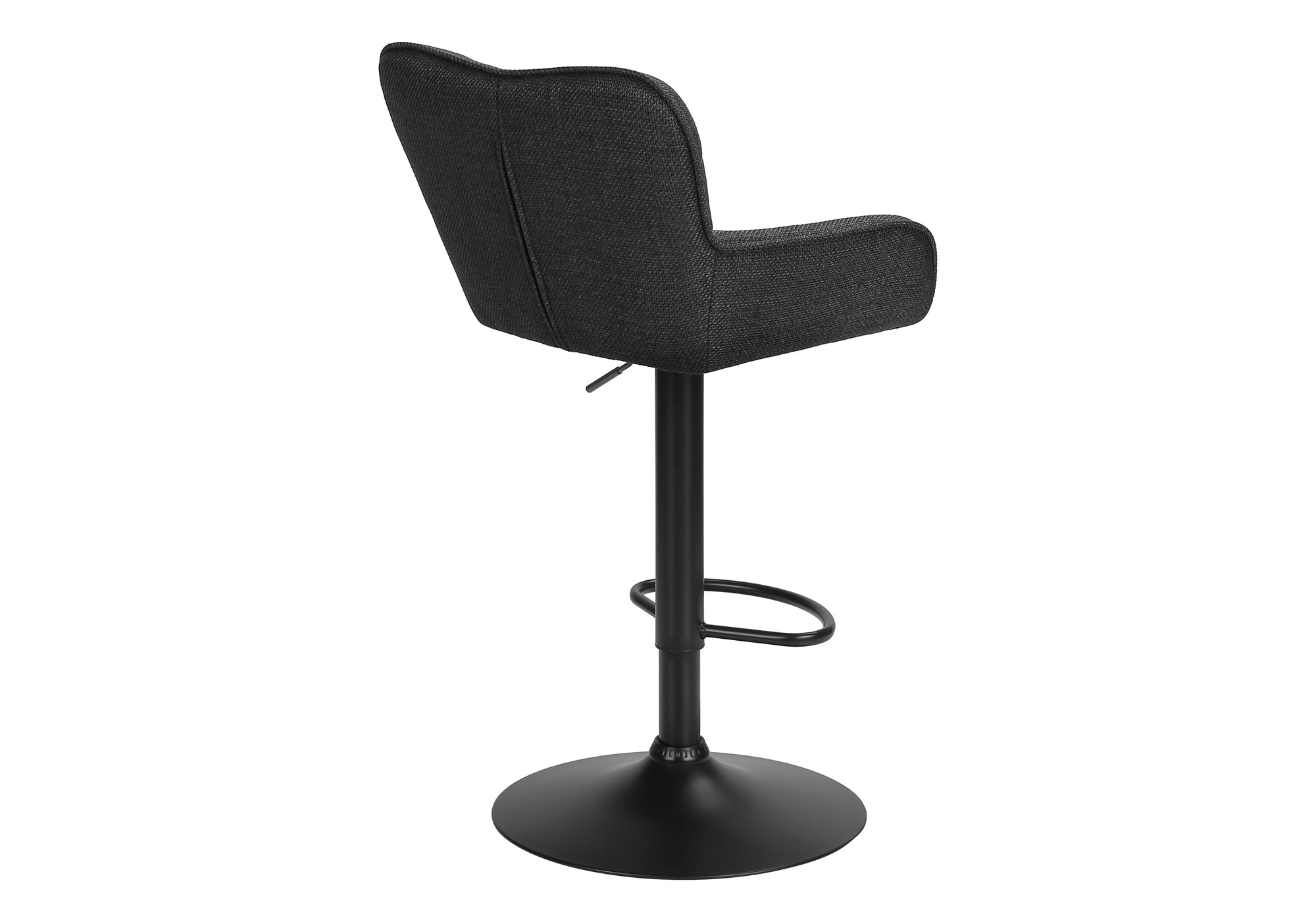 TABOURET DE BAR - 2PCS / TISSU NOIR / NOIR HAUTEUR REGLABLE – I 2334