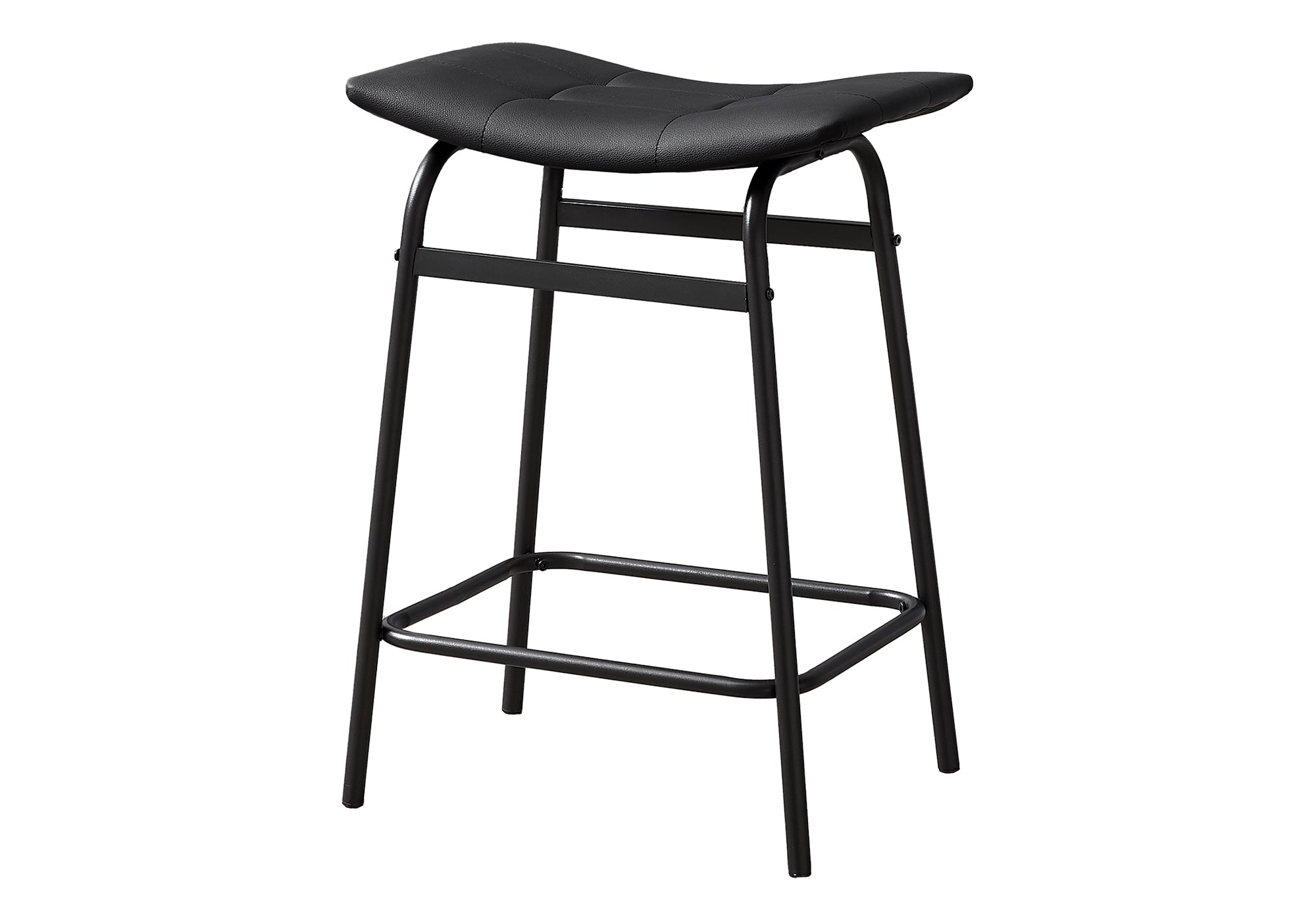 TABOURET DE BAR - 2PCS / PU NOIR / NOIR HAUTEUR COMPTOIR – I 2384