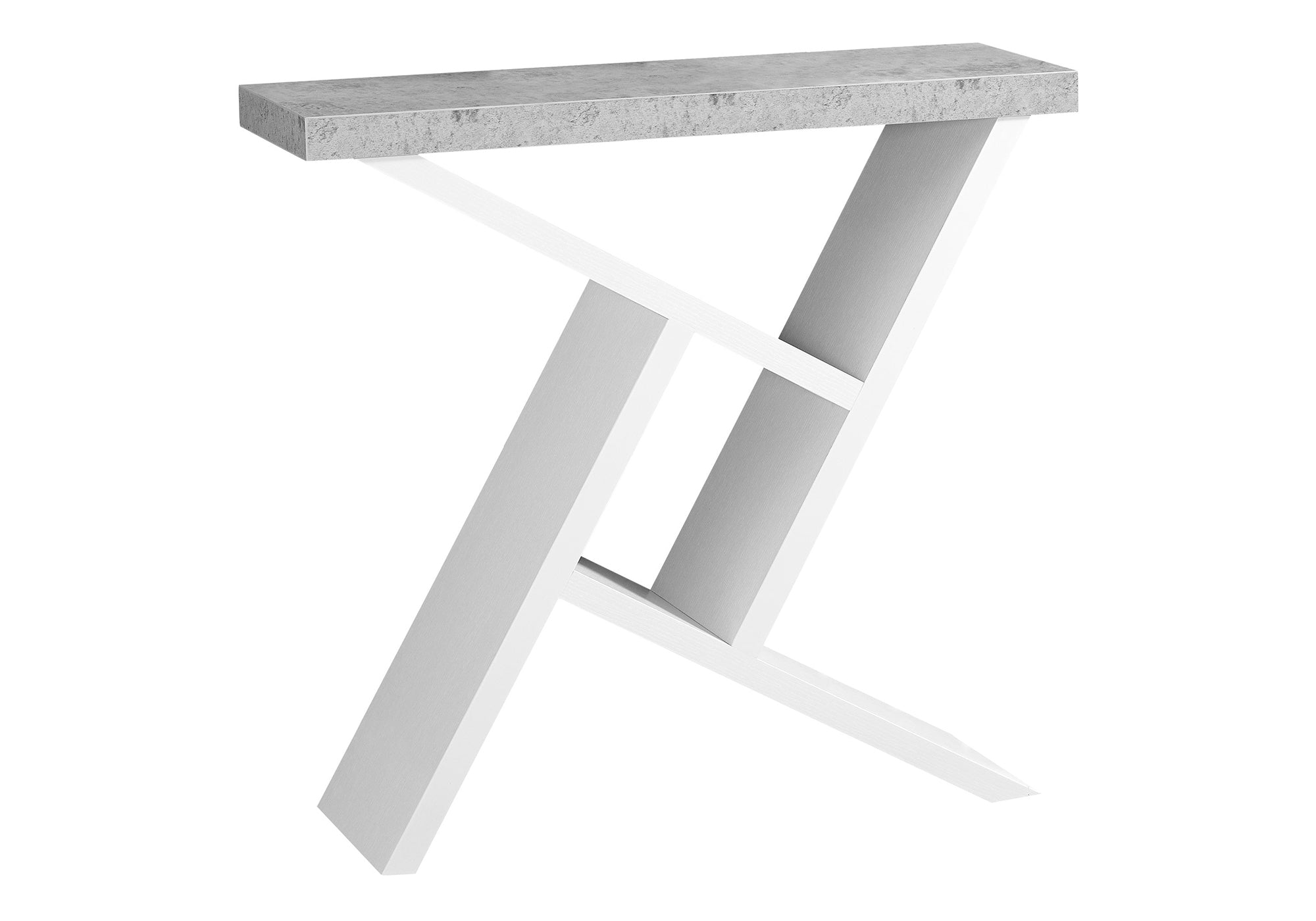 TABLE D'APPOINT - 36"L / CONSOLE BLANC / SIMILI-CIMENT – I 2405.