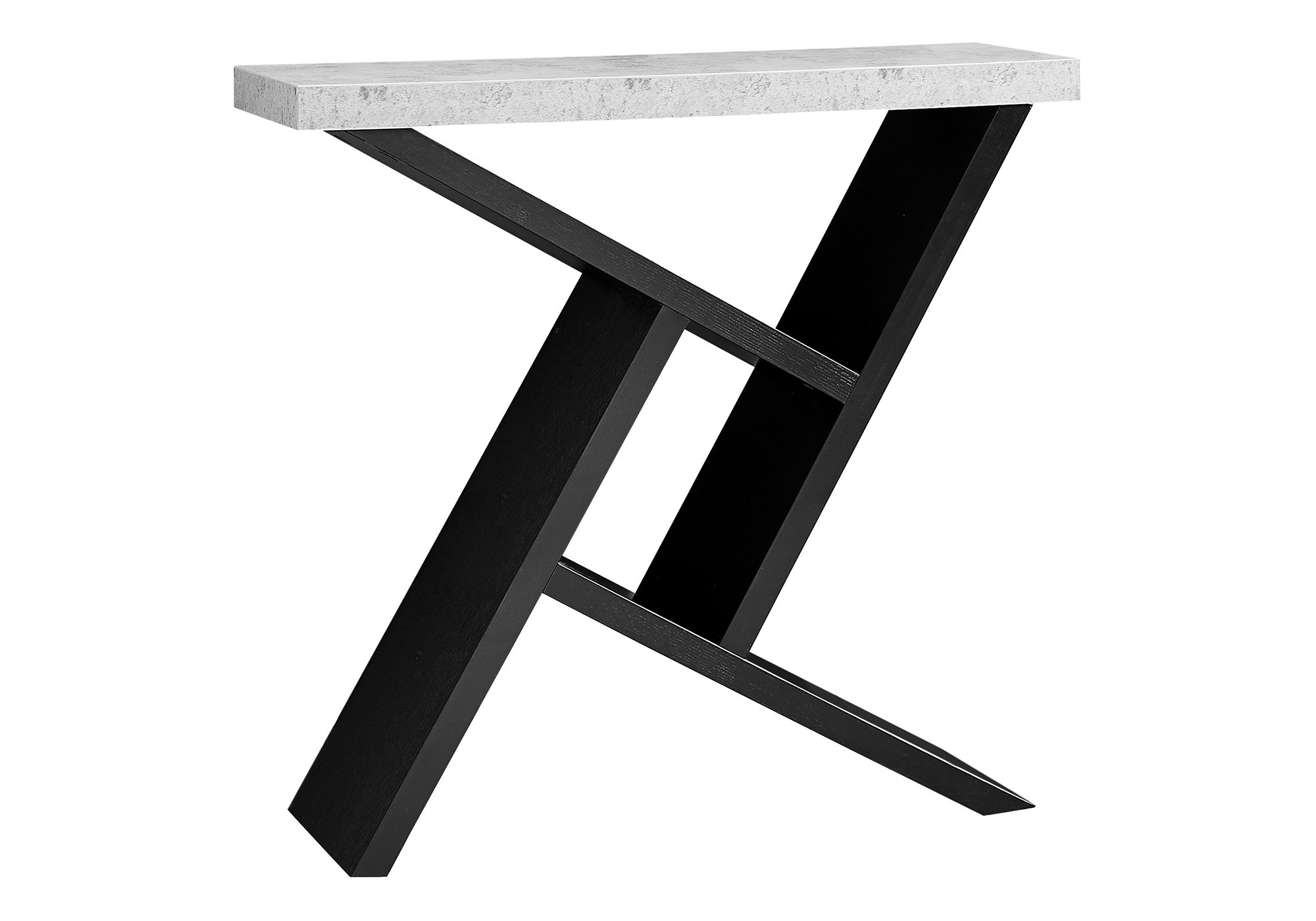 TABLE D'APPOINT - 36"L / CONSOLE NOIR / SIMILI-CIMENT – I 2406.