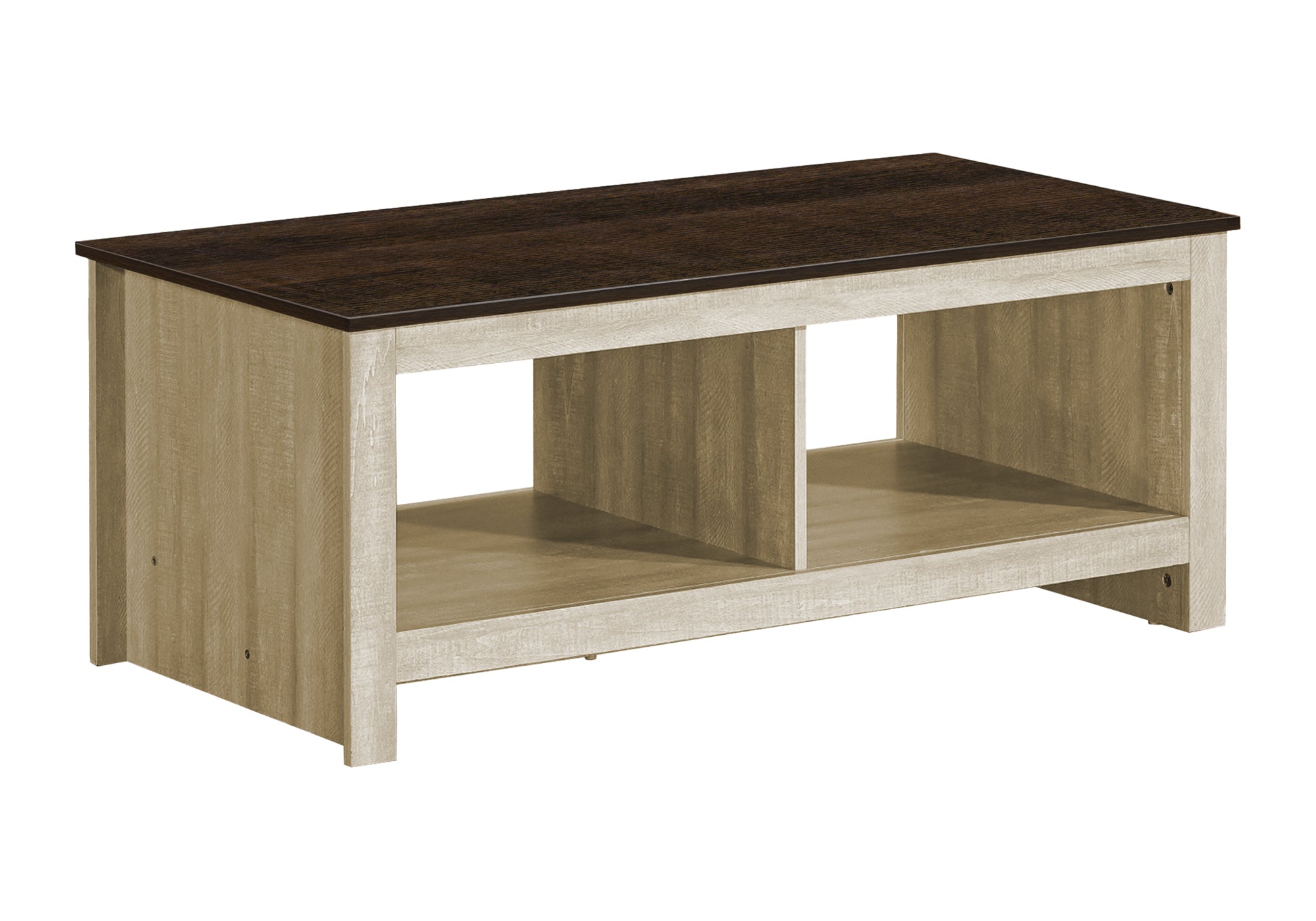 TABLE DE SALON - 44"L / BEIGE PALE / CHENE FONCE – I 2508