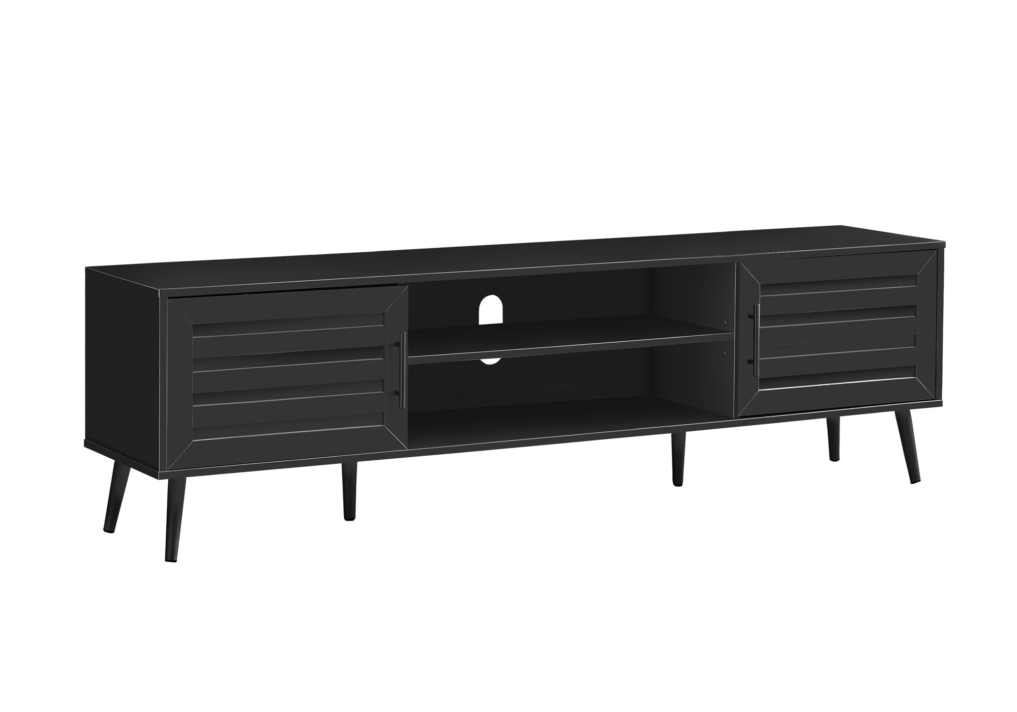 MEUBLE TV - 72"L / NOIR AVEC 2 PORTES – I 2749
